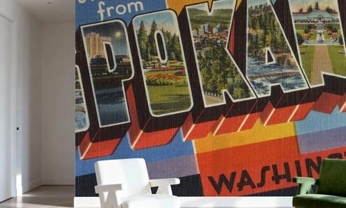 Greetings from Spokane - Screenprint Postcard