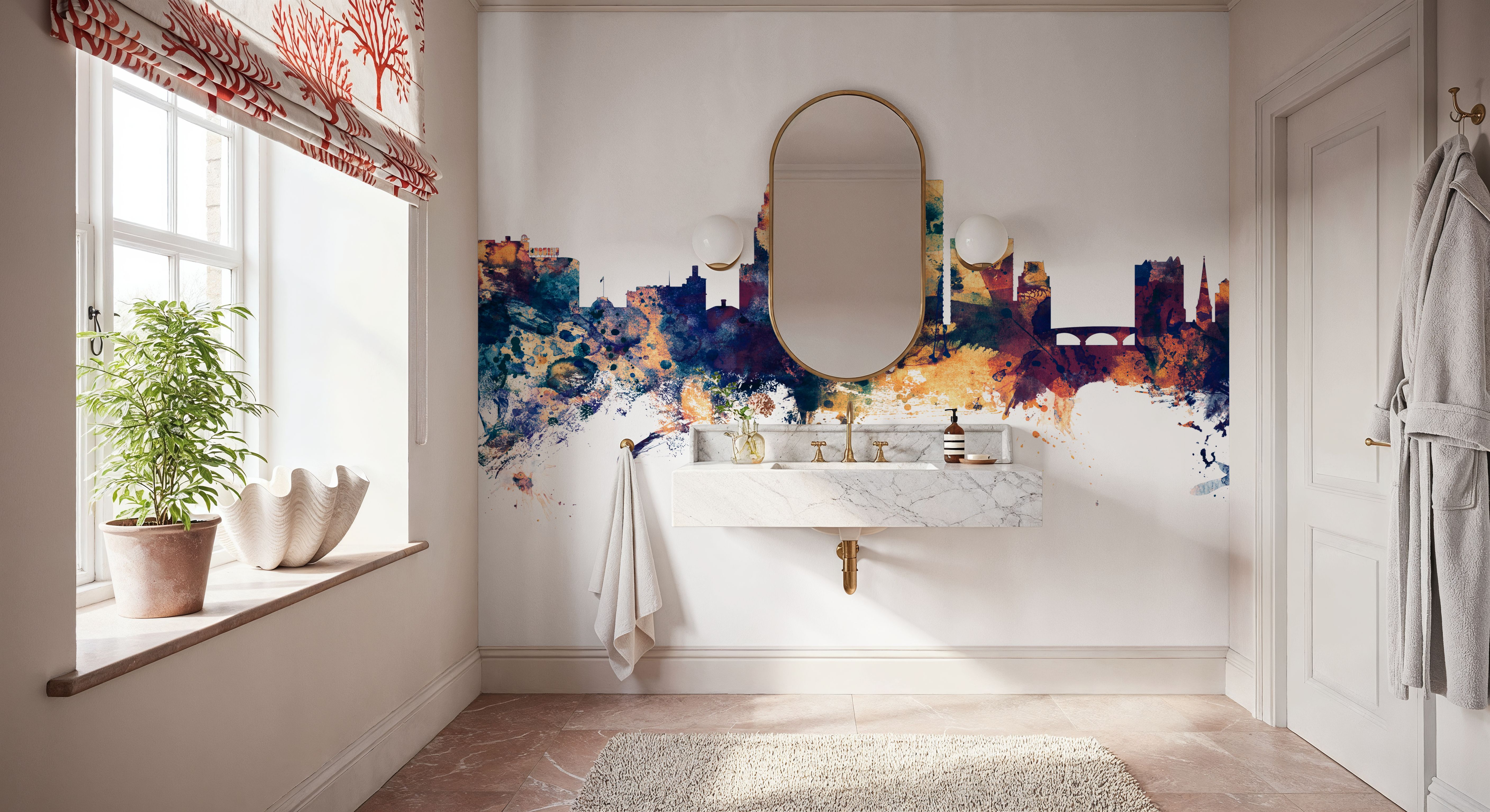 Providence Rhode Island Skyline Blue & Bronze