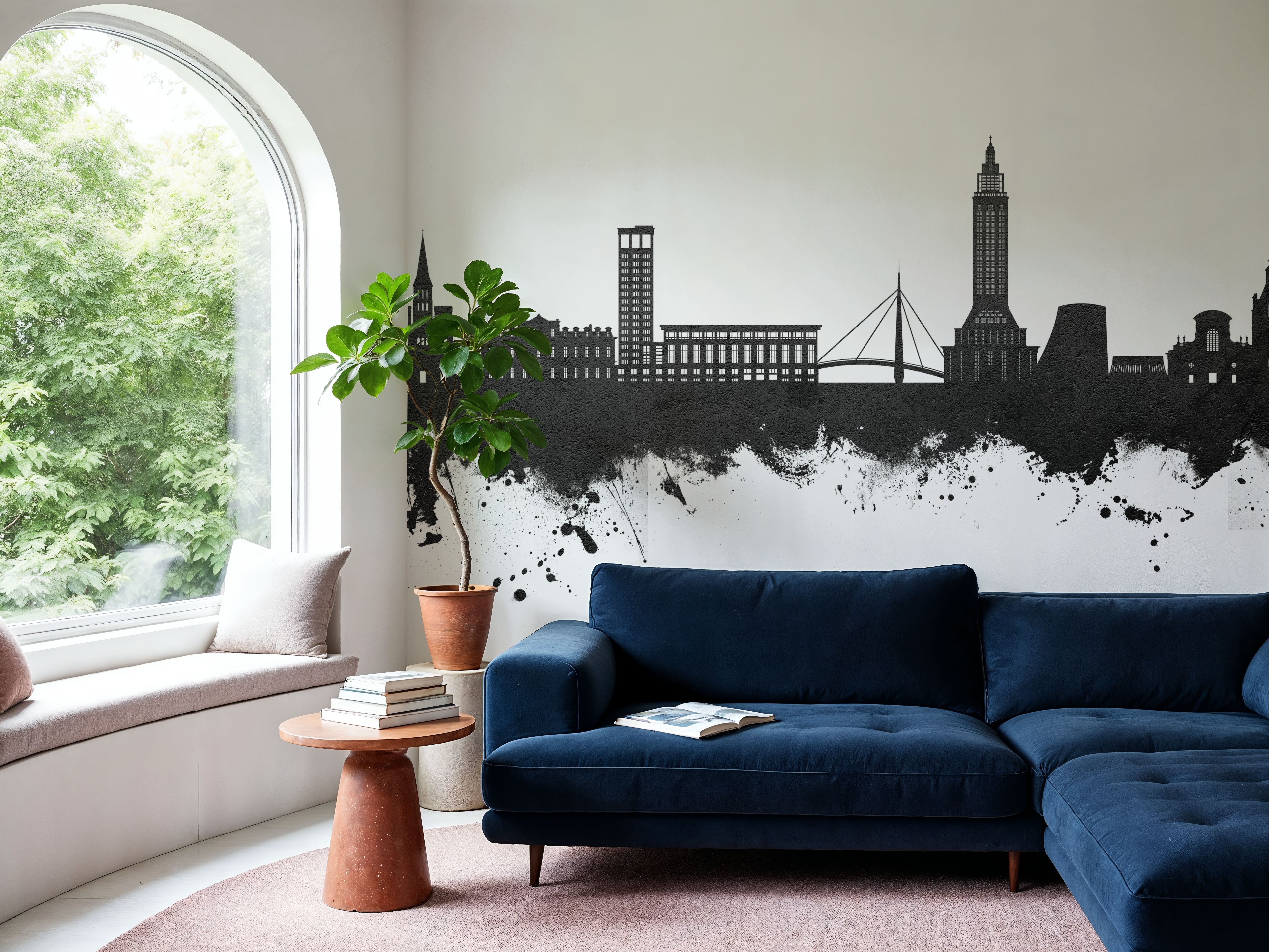 Le Havre France Skyline Black & White