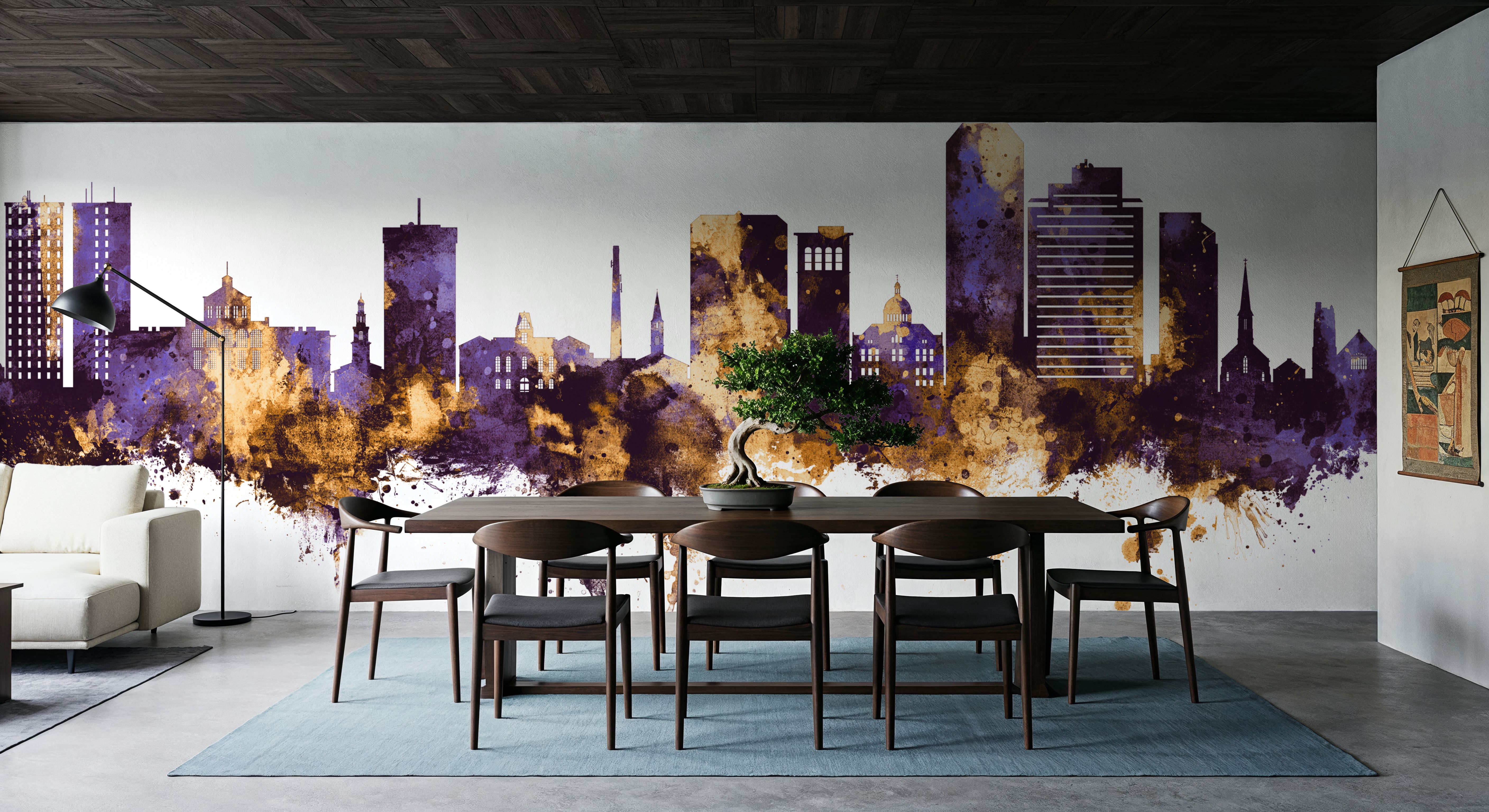 Lexington Kentucky Skyline Purple & Gold