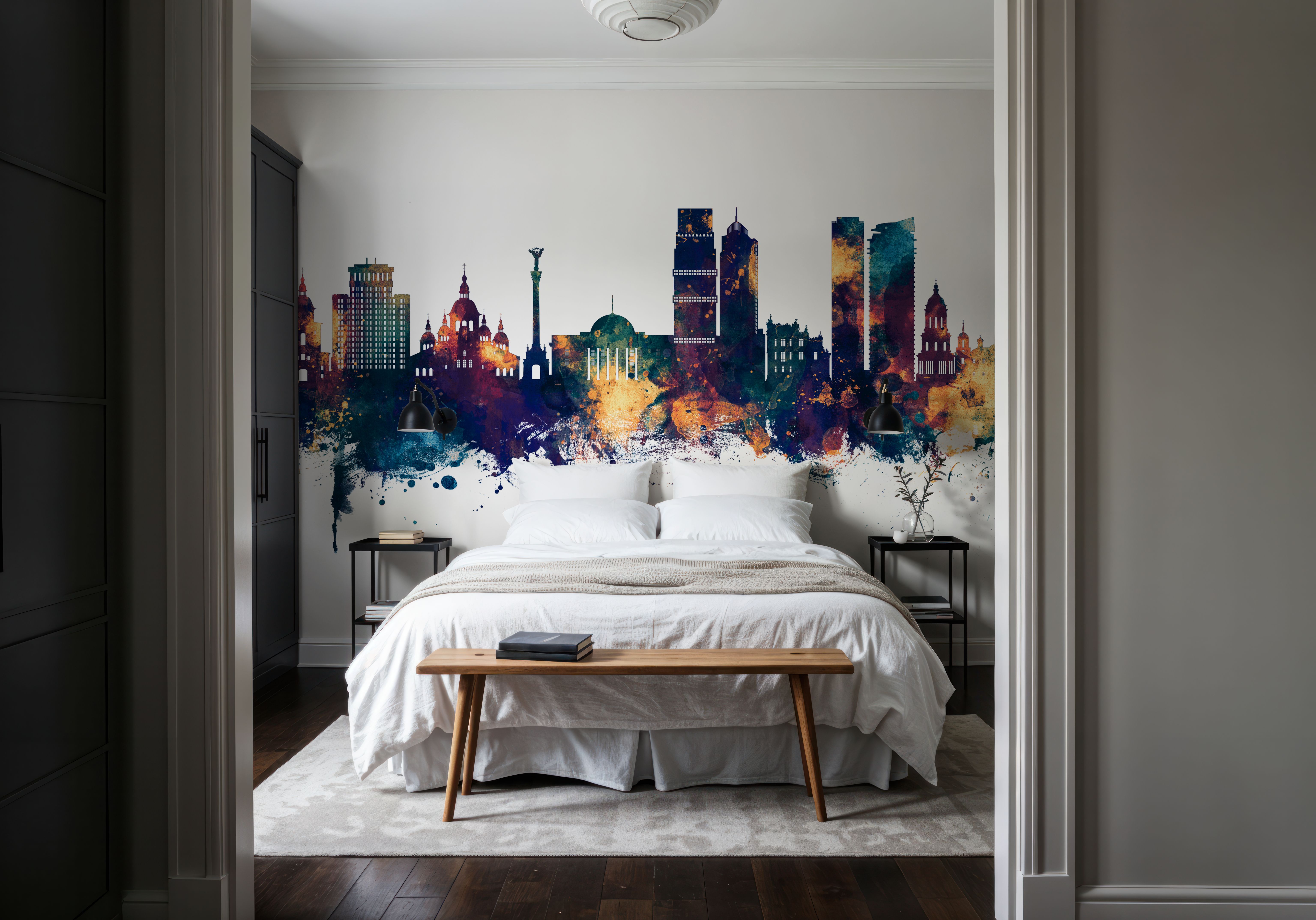 Kyiv Ukraine Skyline Blue & Bronze