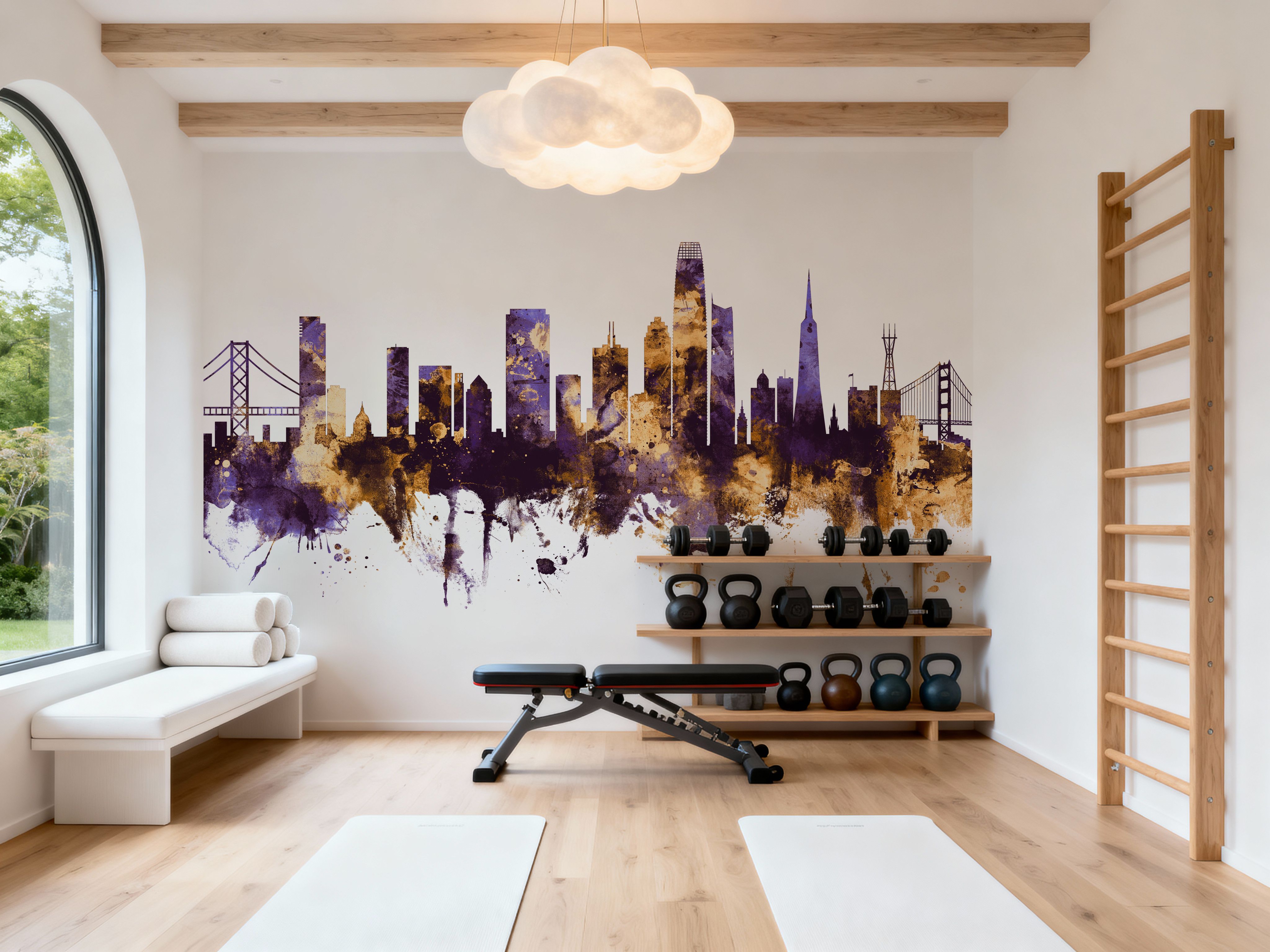 San Francisco Skyline Purple & Gold