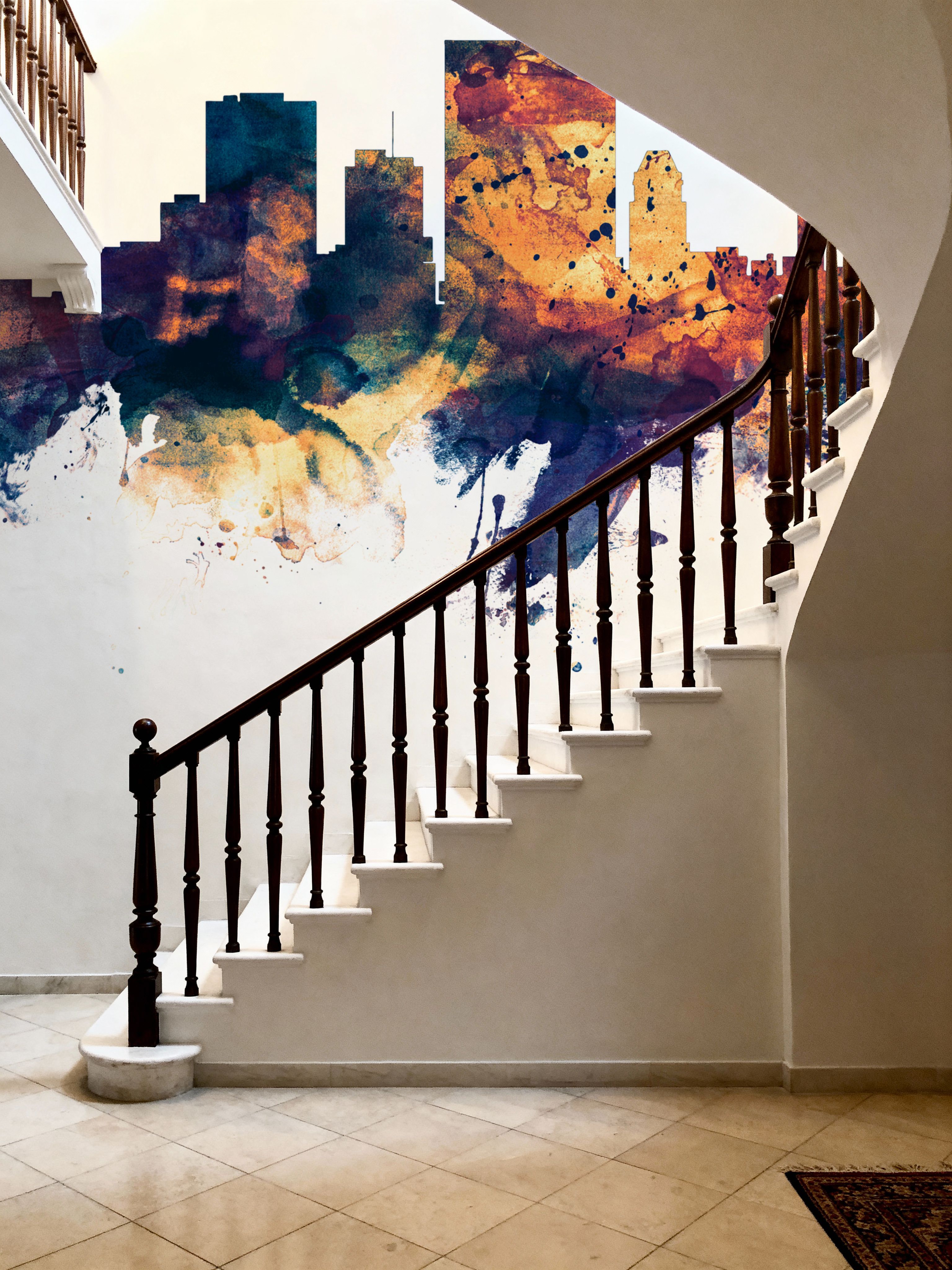 El Paso Texas Skyline Blue & Bronze