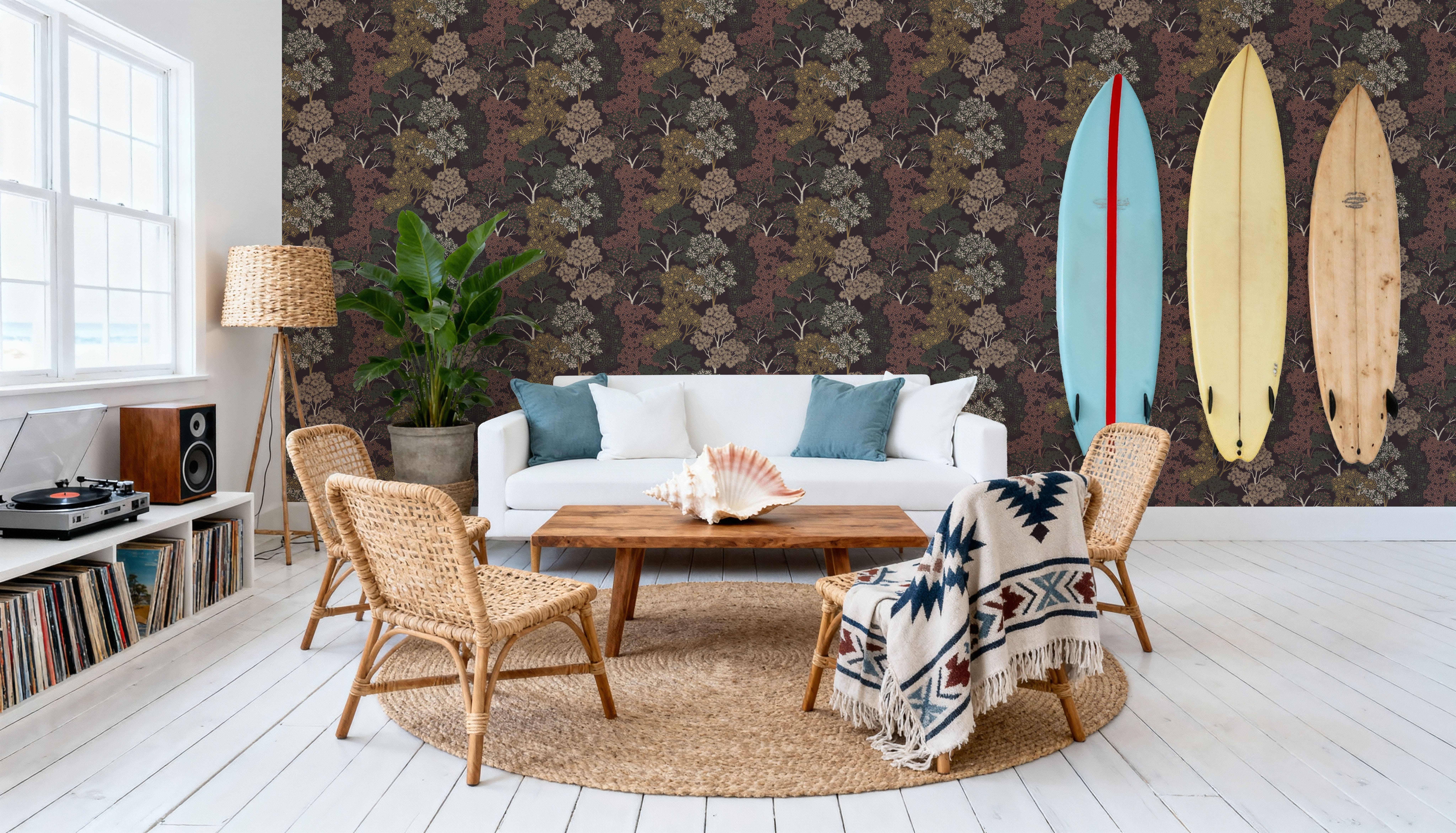 Overleaf Woodland Pattern, Cocoa