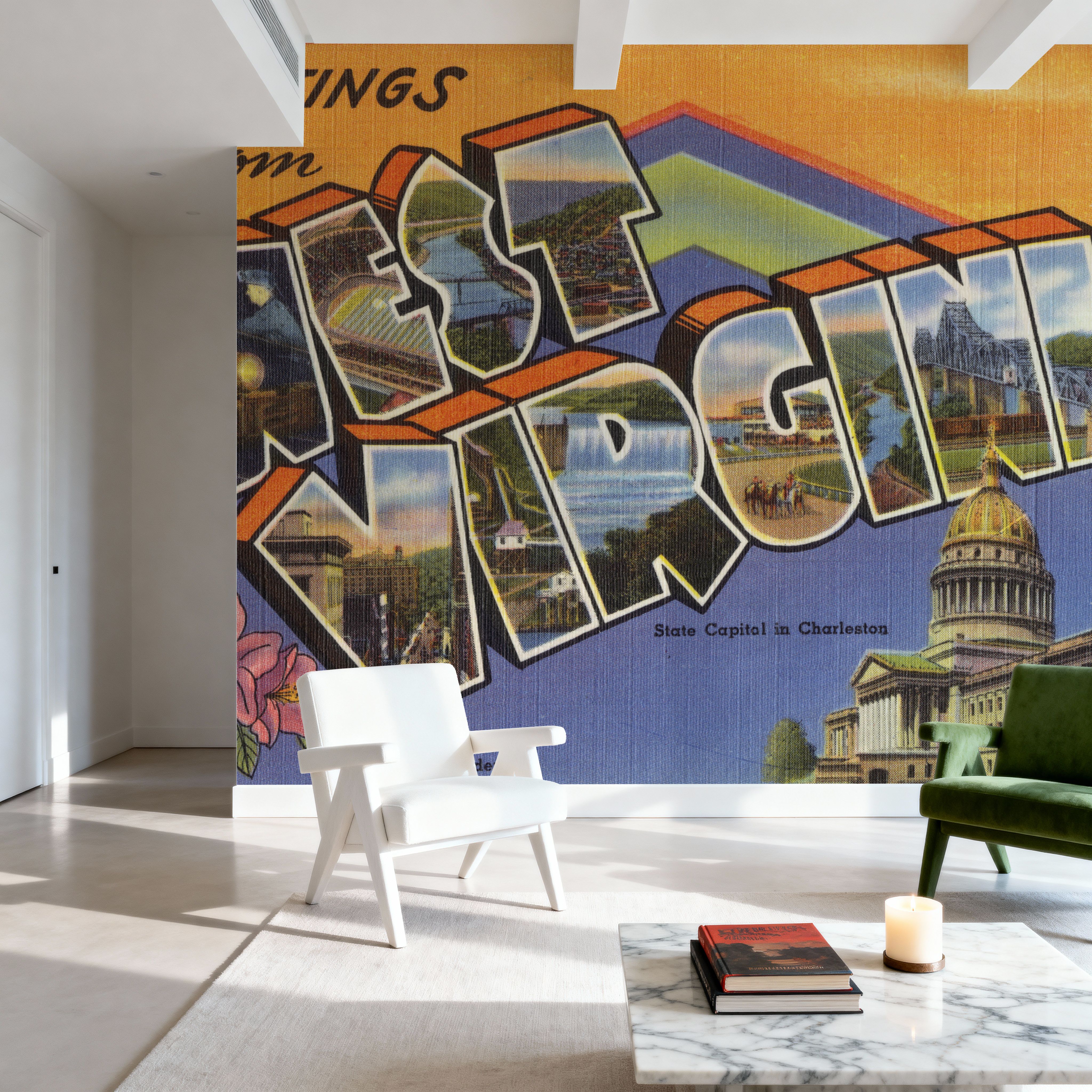 Greetings from West Virginia - Screenprint Postcard