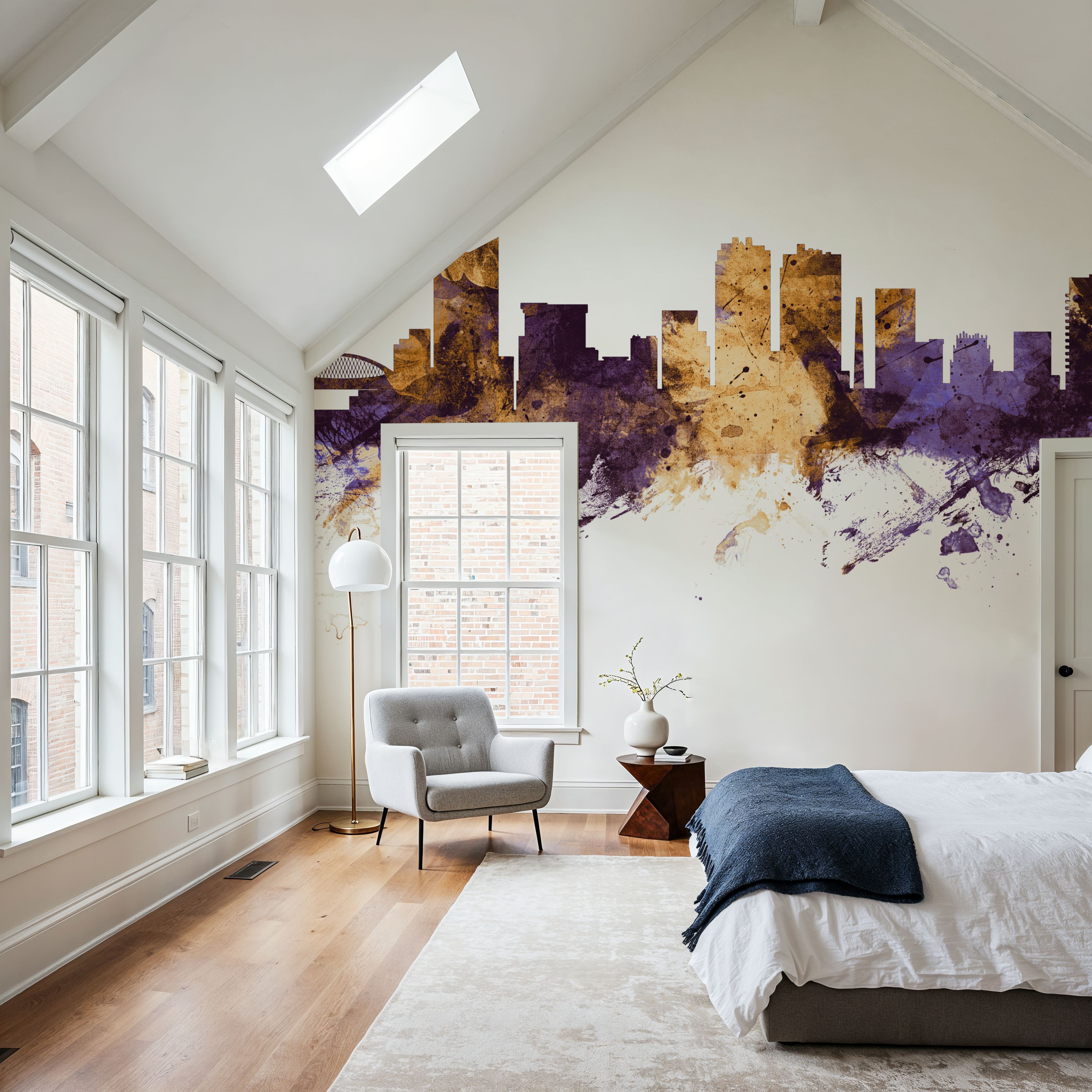 Fort Worth texas Skyline Purple & Gold