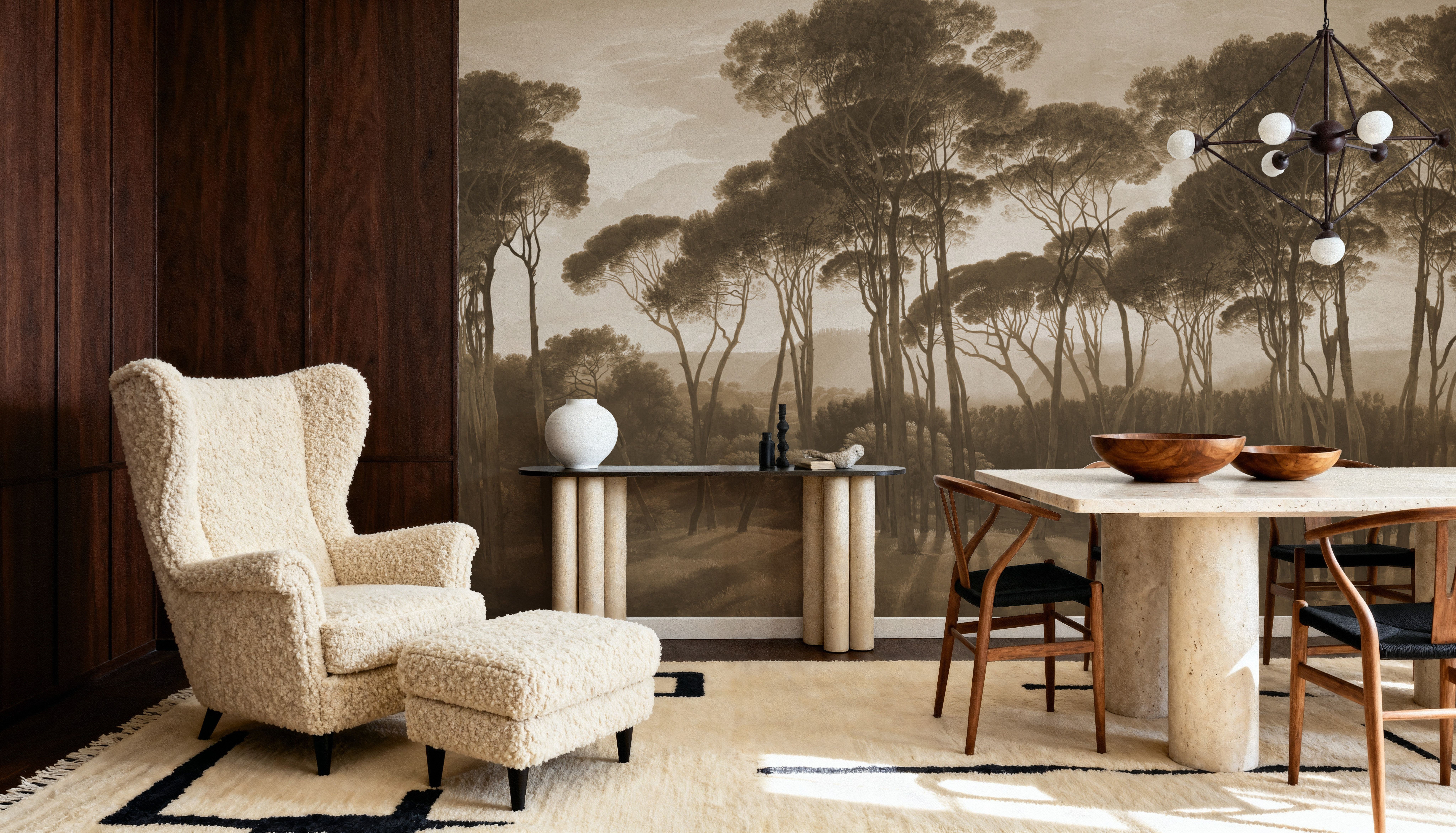 Mediterranean Pine Landscape, Sepia