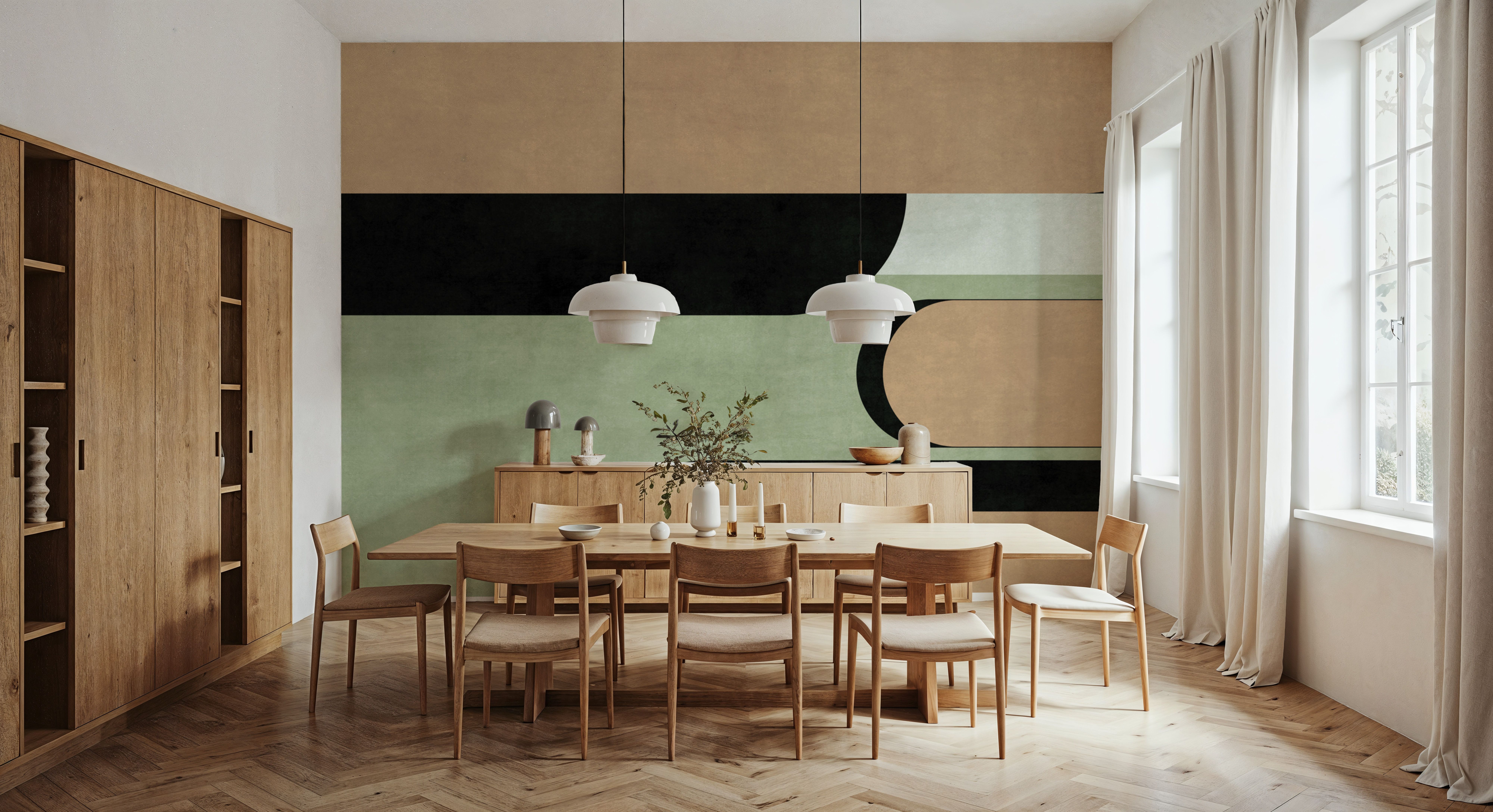 Modern Elements, Beige & Green