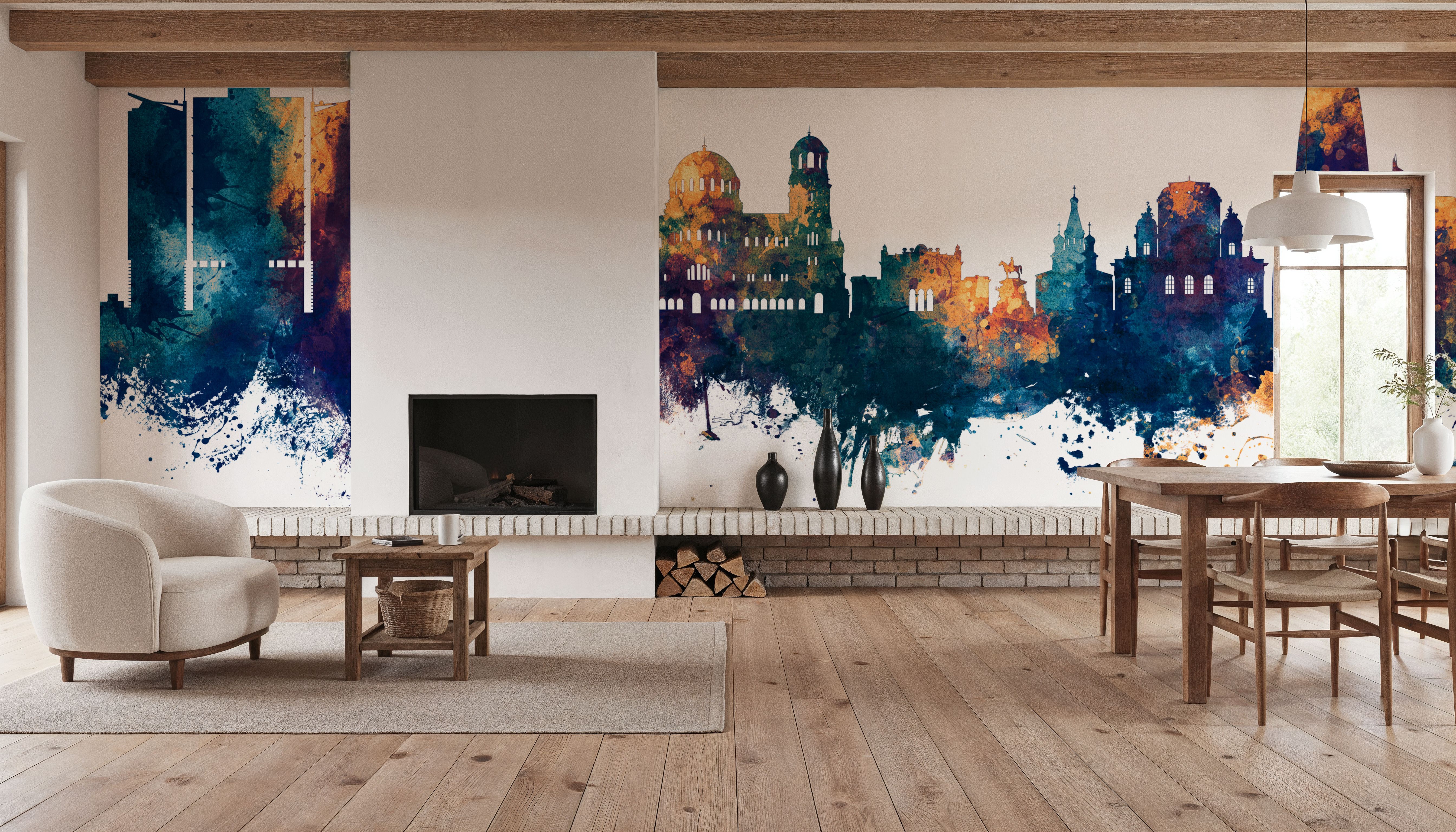 Sofia Bulgaria Skyline Blue & Bronze