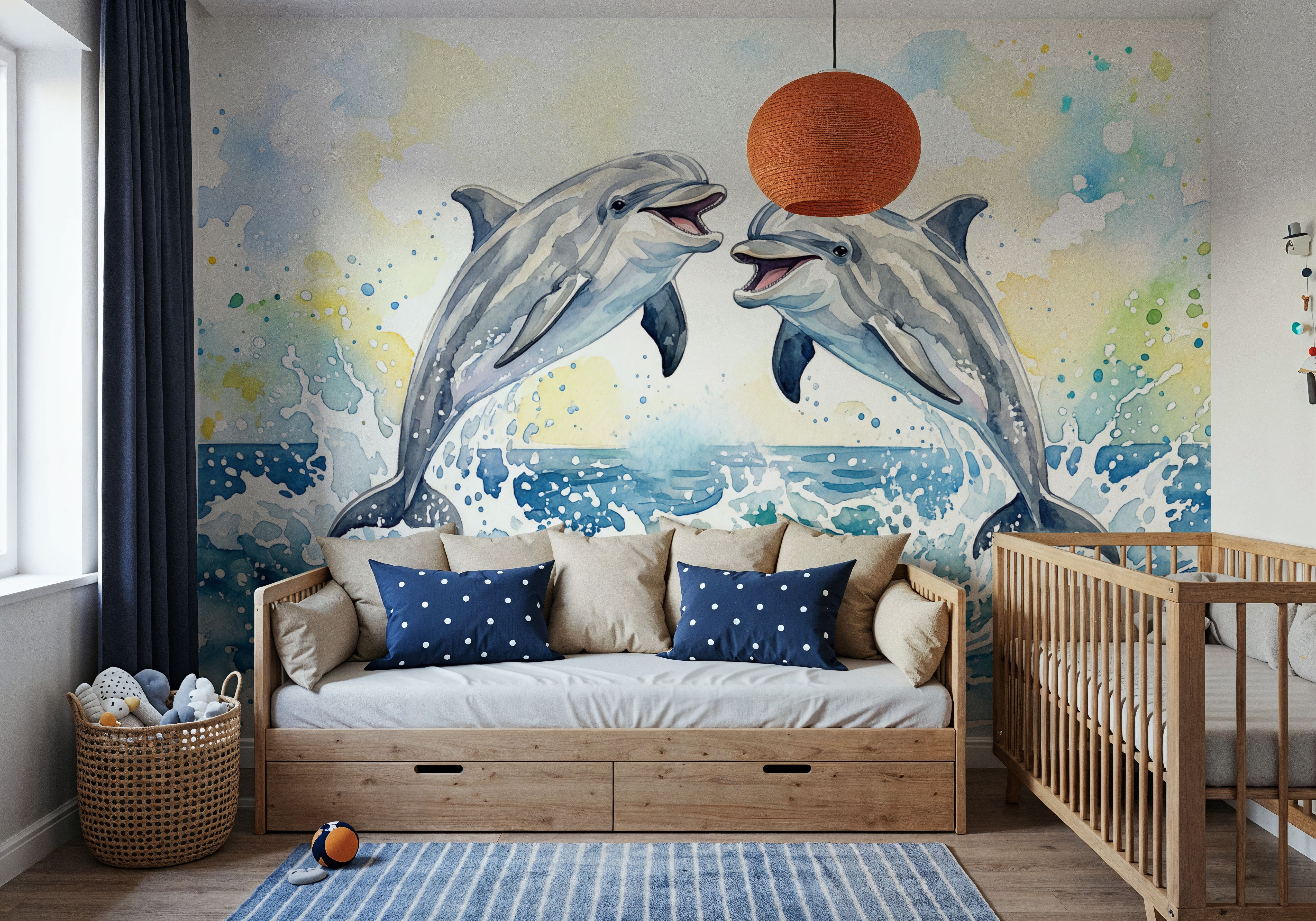 Dolphins II - Watercolor Spirit Animals Series