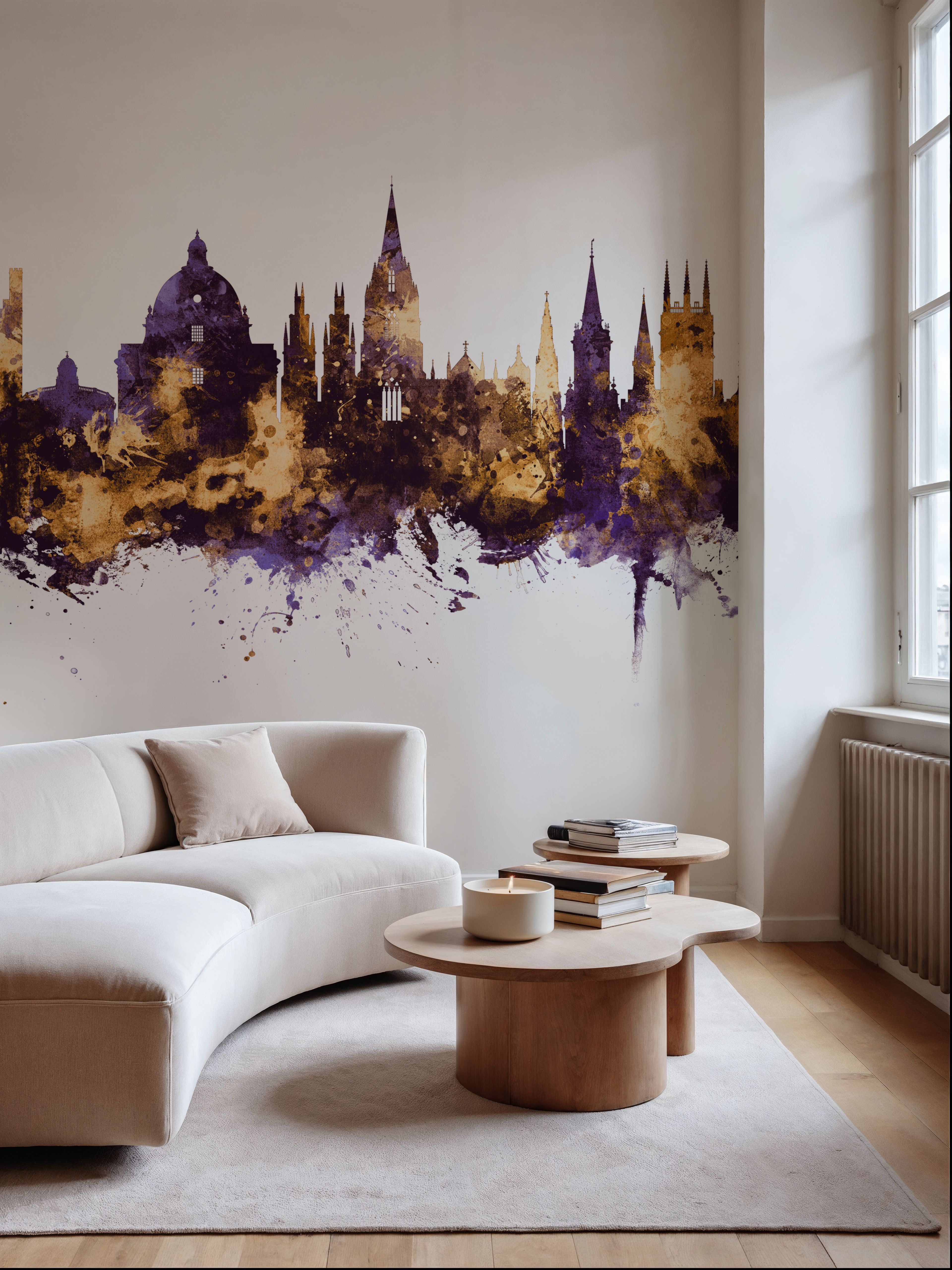 Oxford England Skyline Purple & Gold