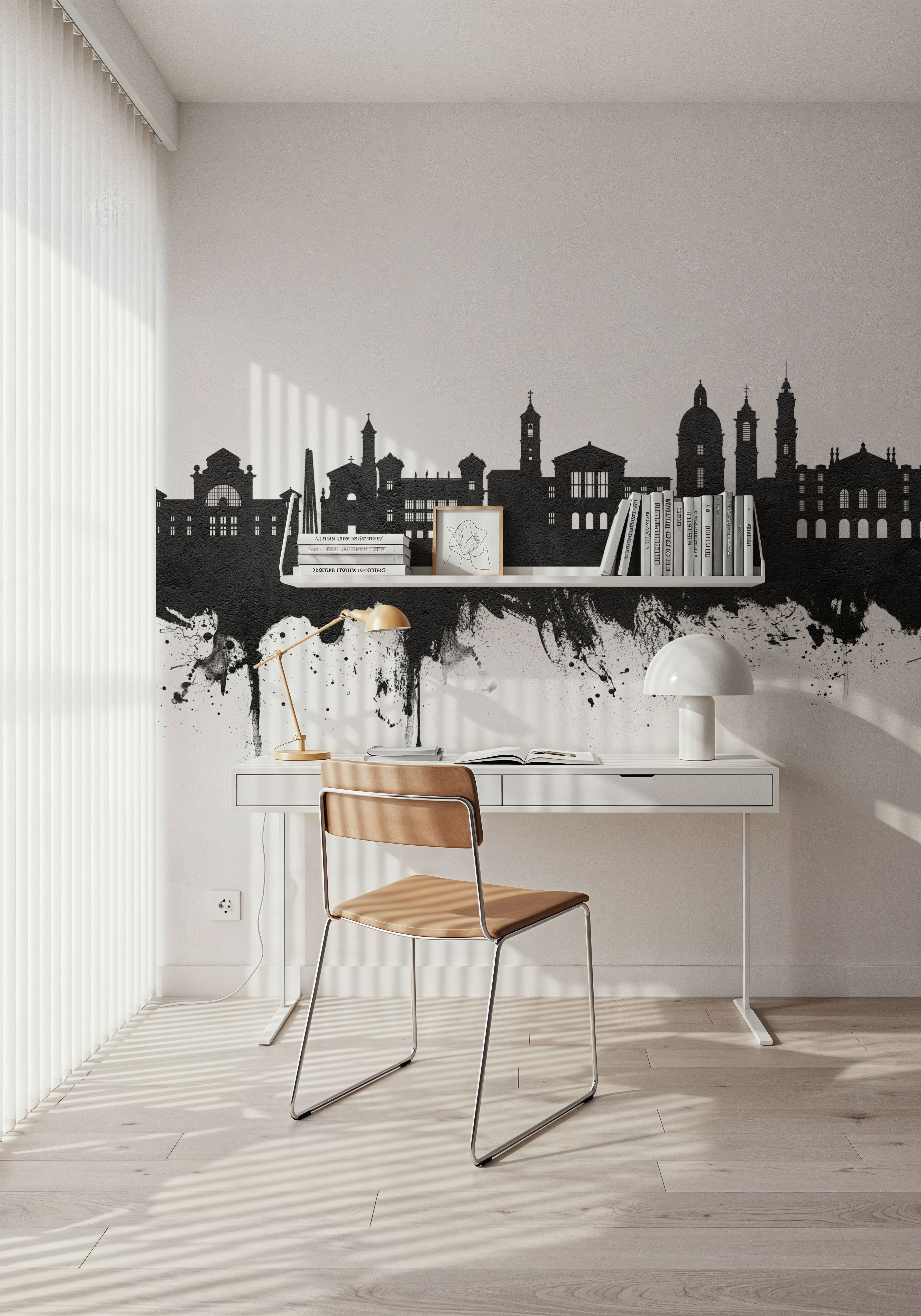 Nice France Skyline Black & White