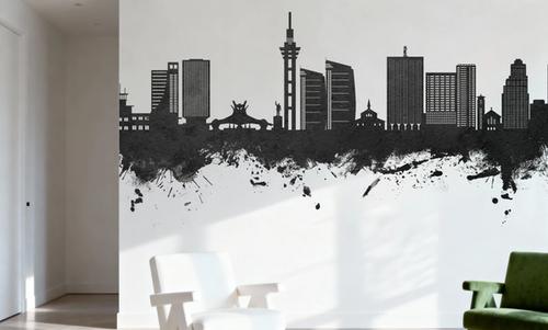 Kinshasa Skyline Black & White