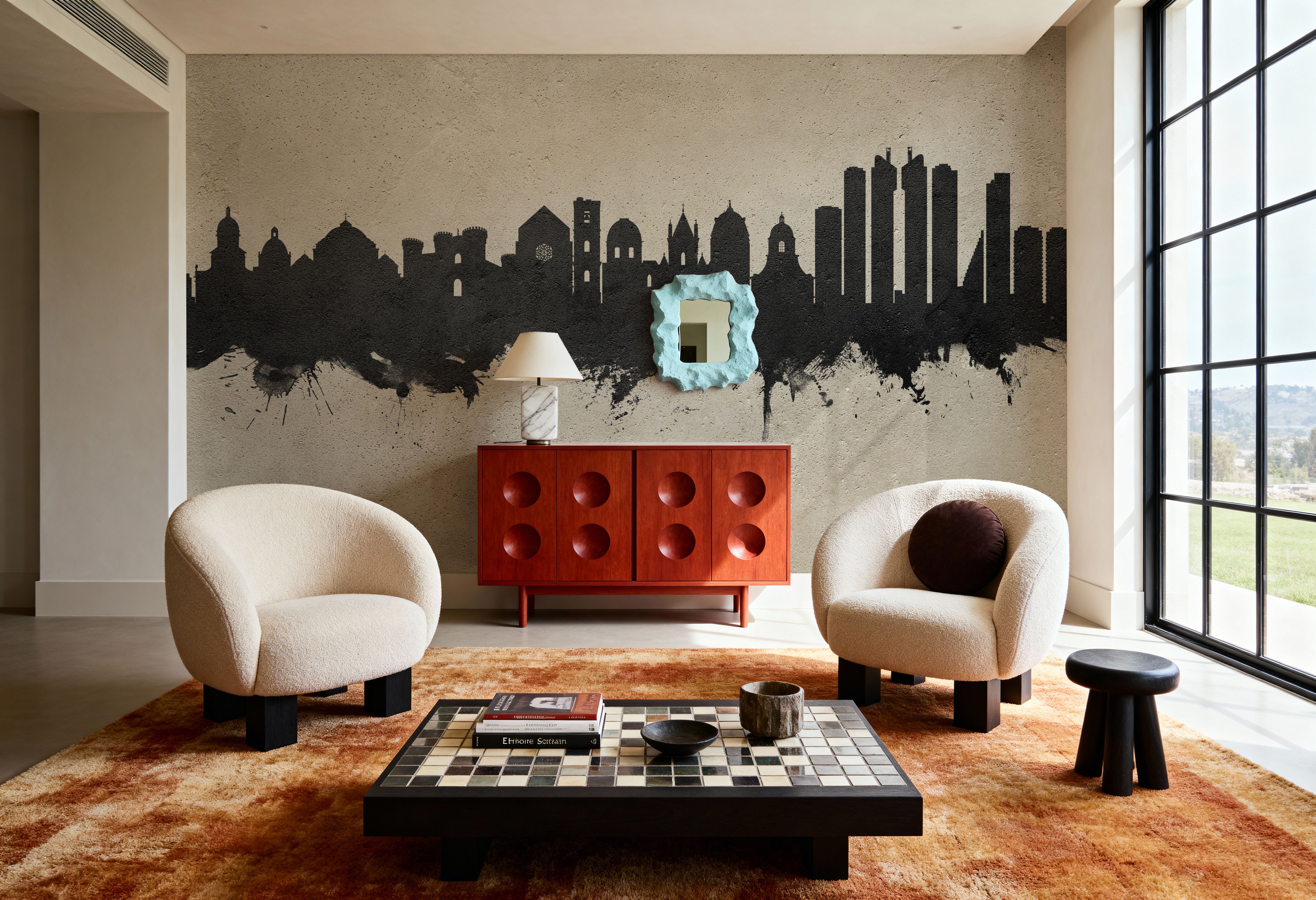 Wall Mural - Naples Italy Skyline Concrete - Offices - Wallism US - Premium, Textured or Peel & Stick