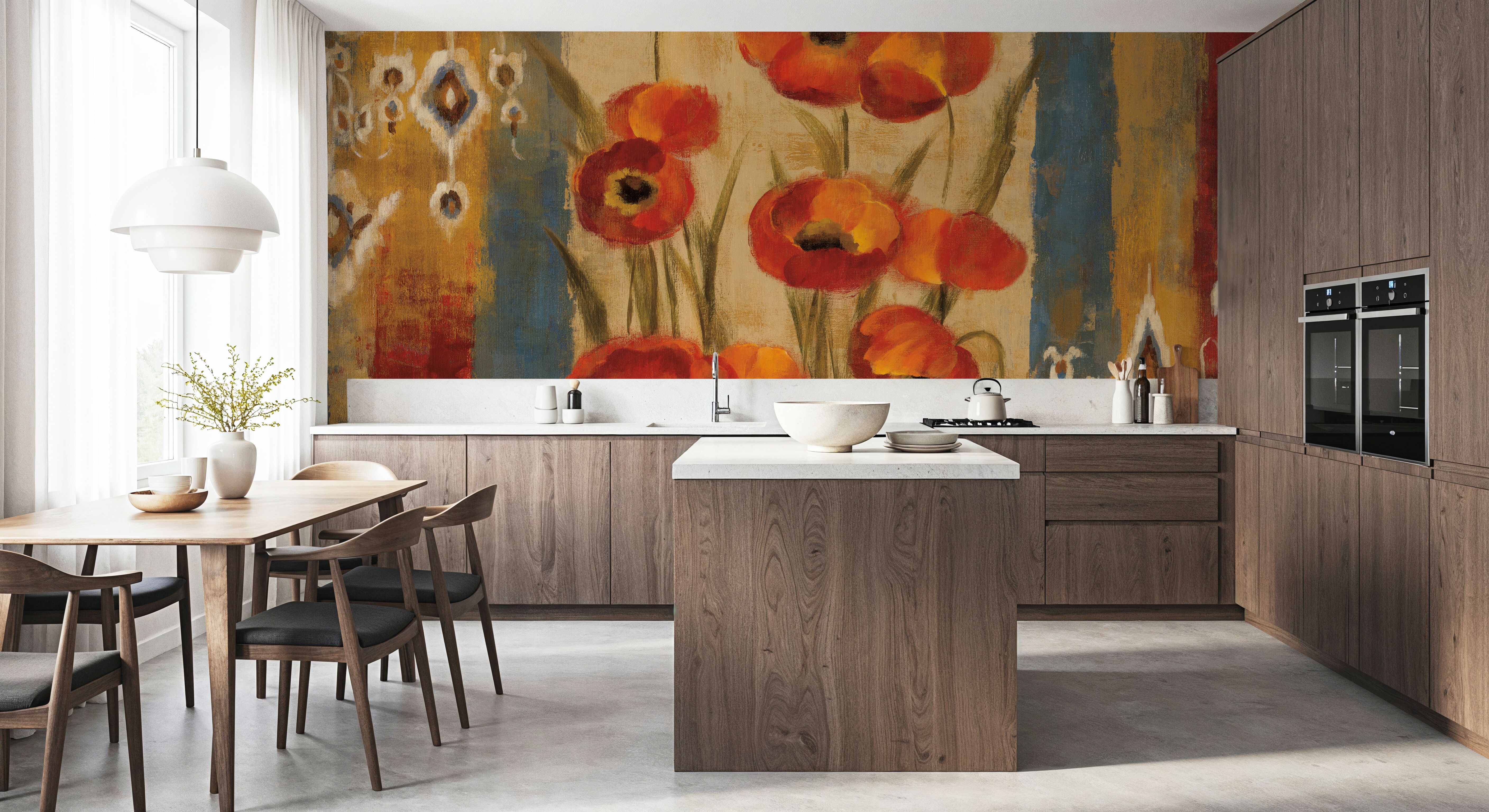 Ikat Floral Tapestry