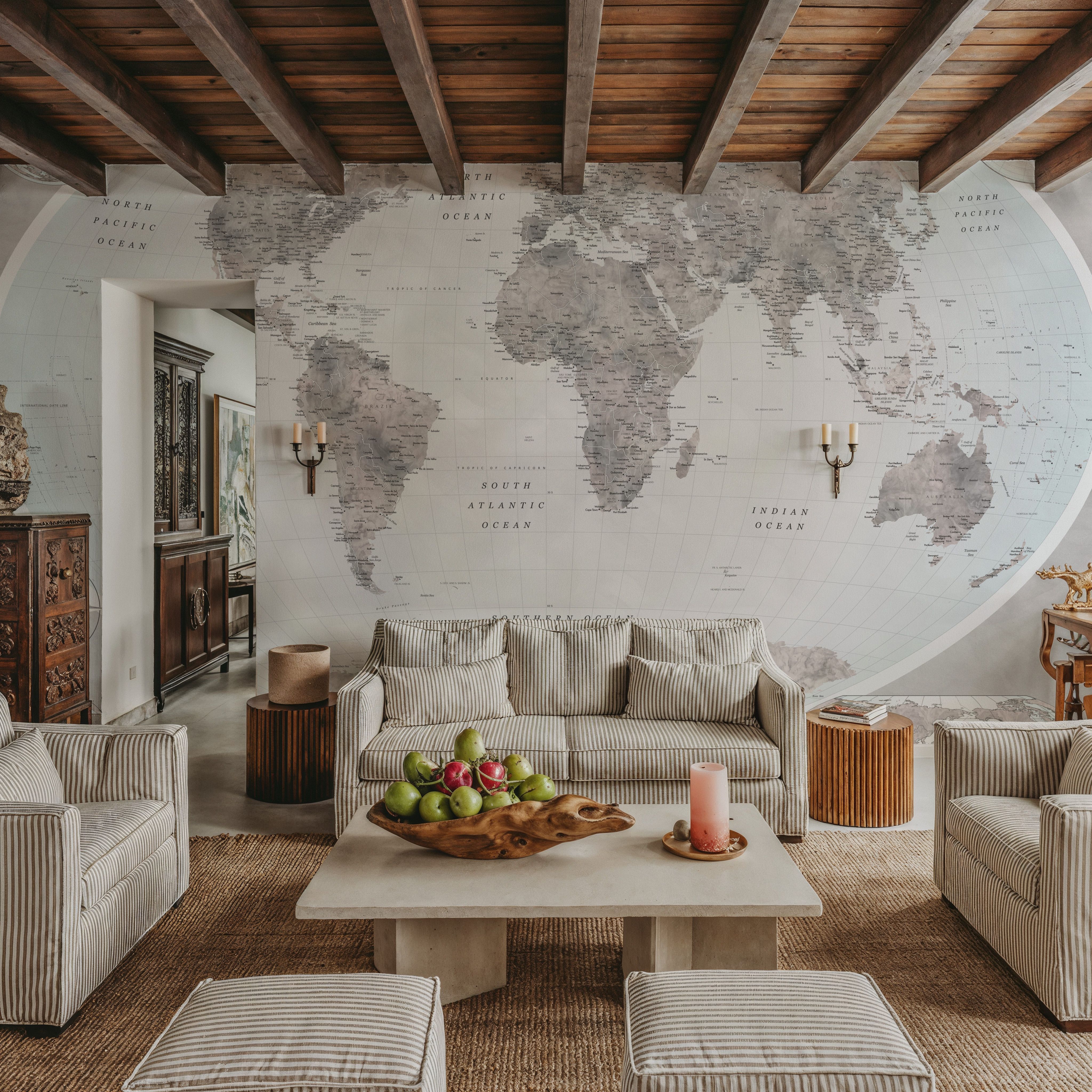 World Map Atlas Gray