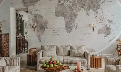 World Map Atlas Gray