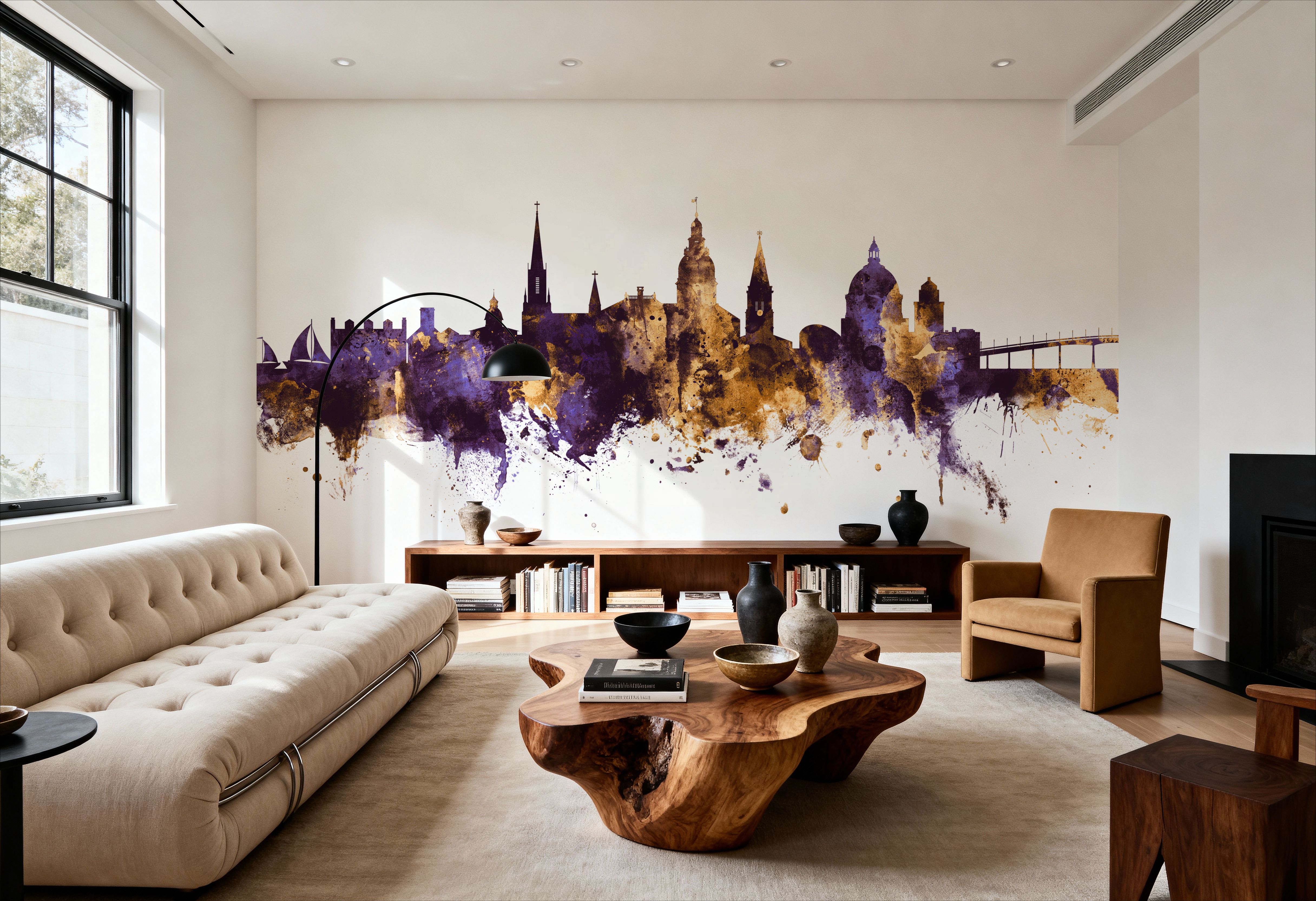 Annapolis Maryland Skyline Purple & Gold