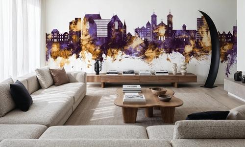 St John's Canada Skyline Purple & Gold