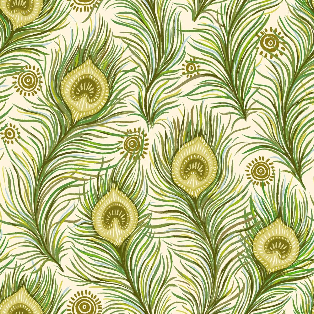Boho Peacock Feathers, Butter on Cream