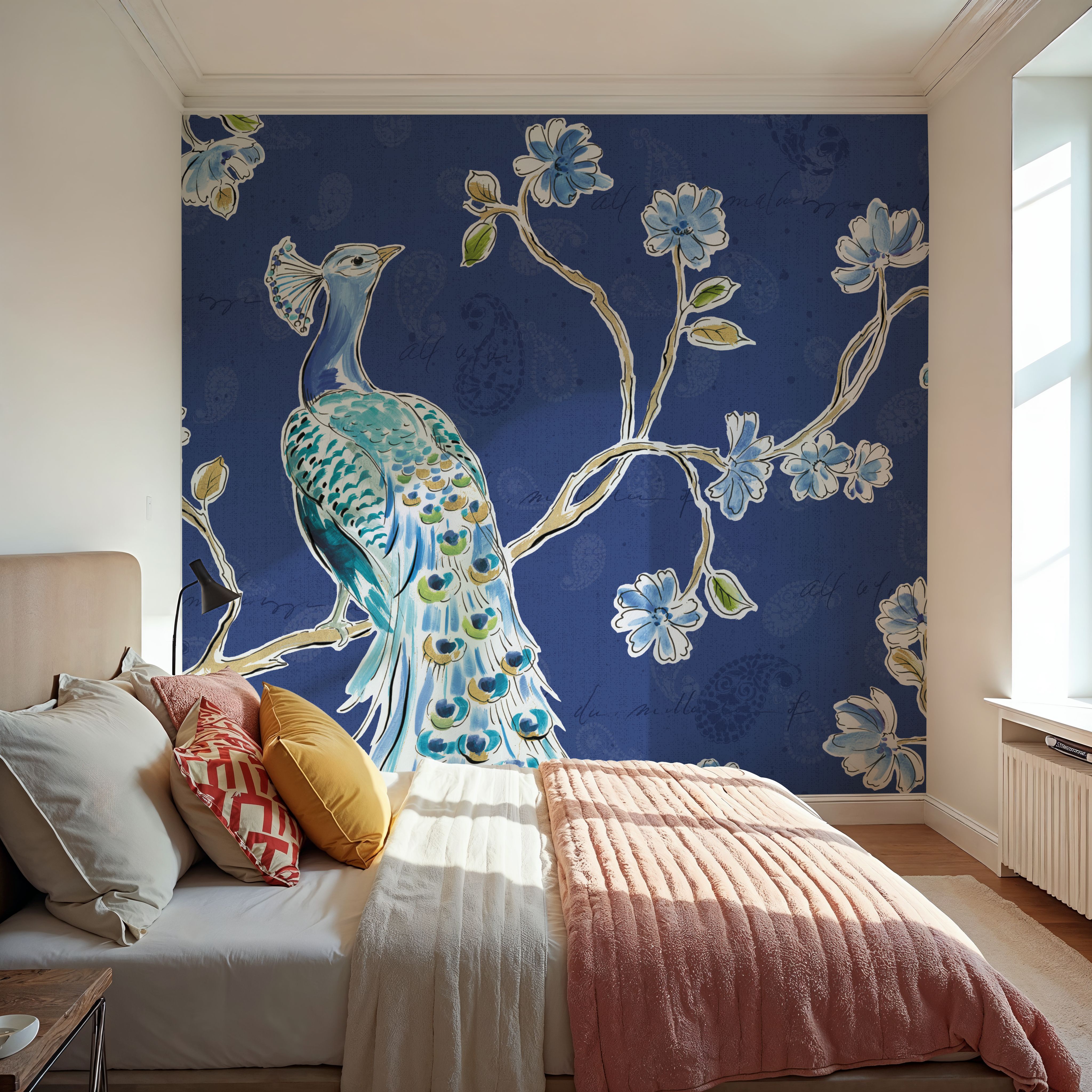 Peacock Allegory I Blue