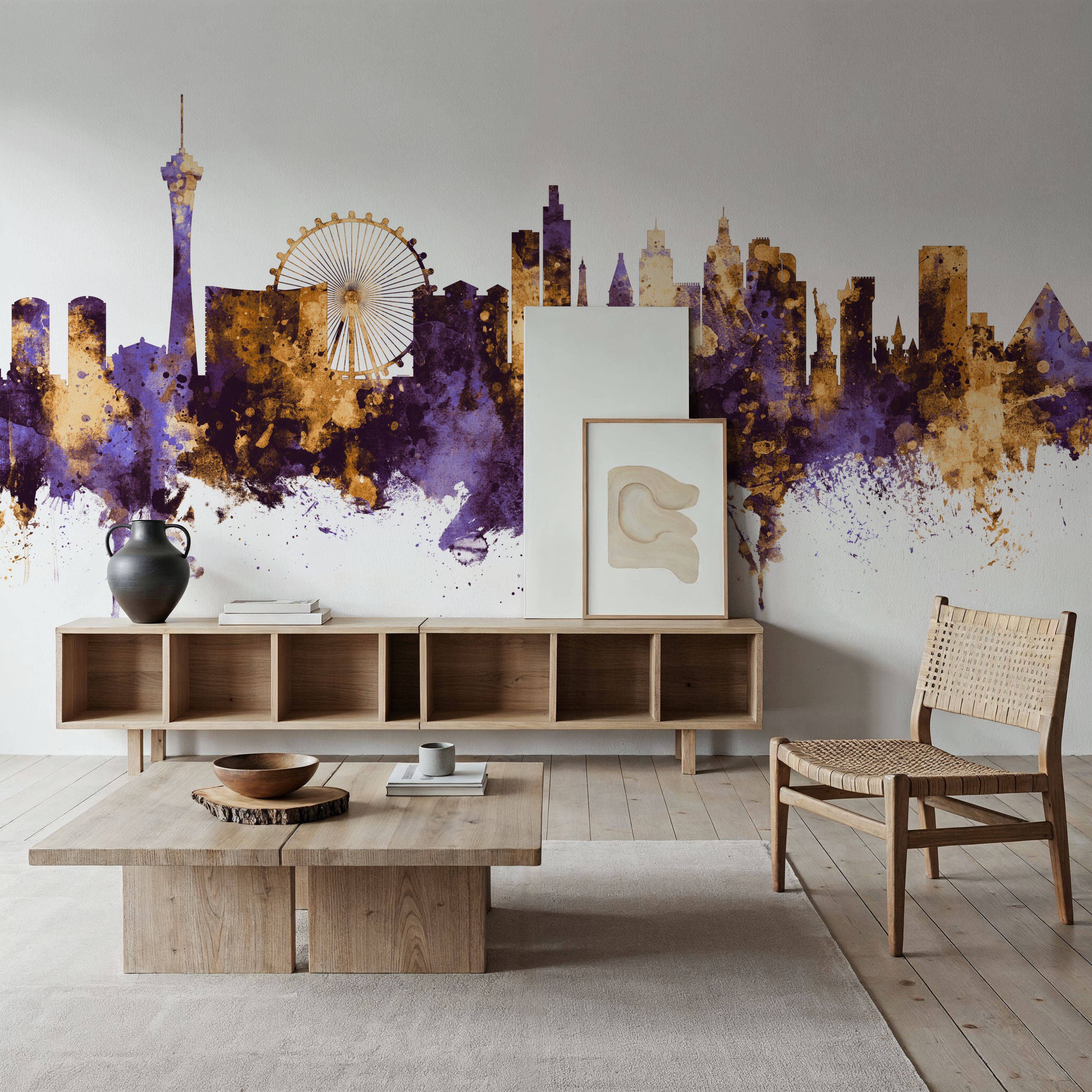 Las Vegas Nevada Skyline Purple & Gold