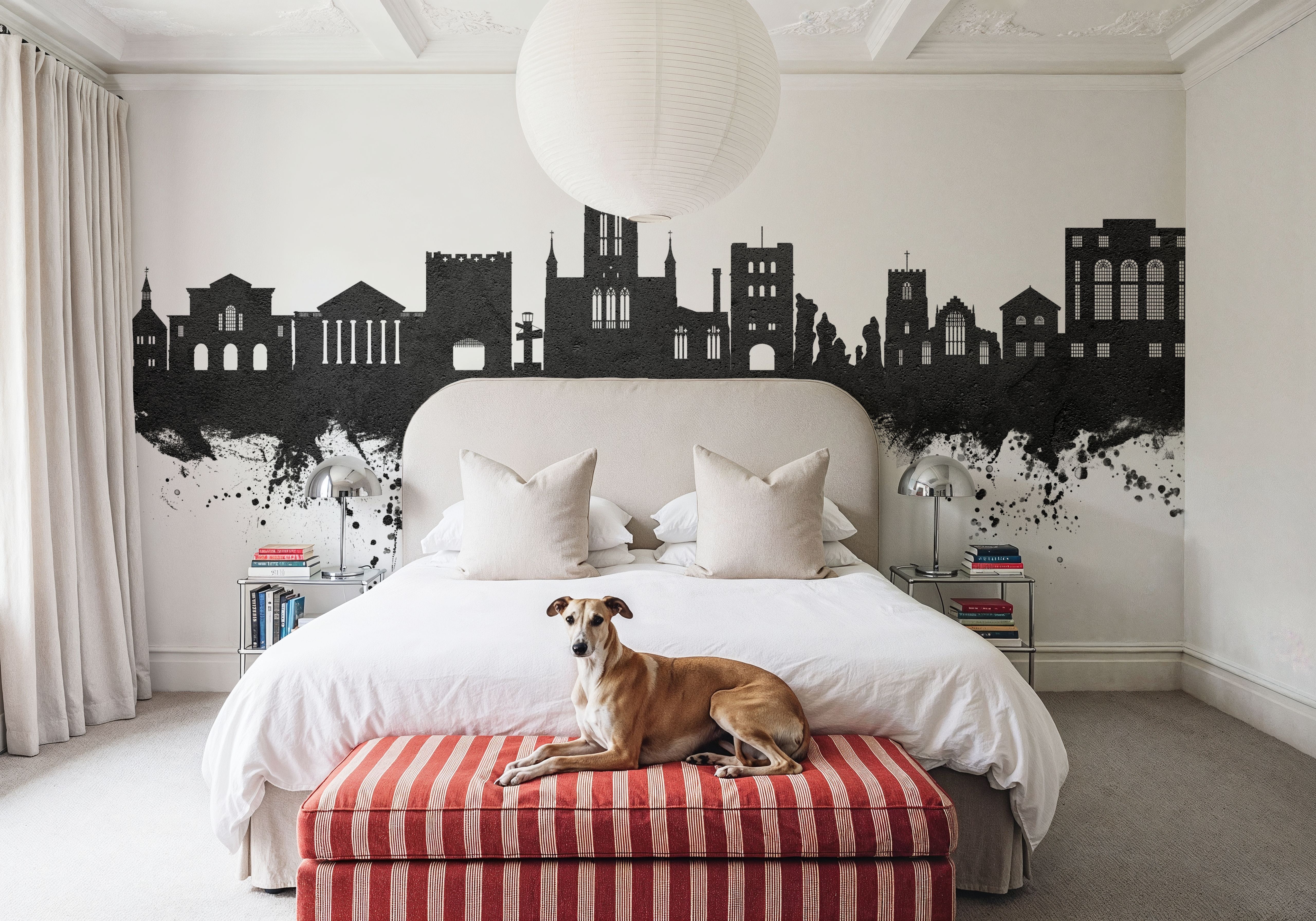 Bury St Edmunds England Skyline Black & White