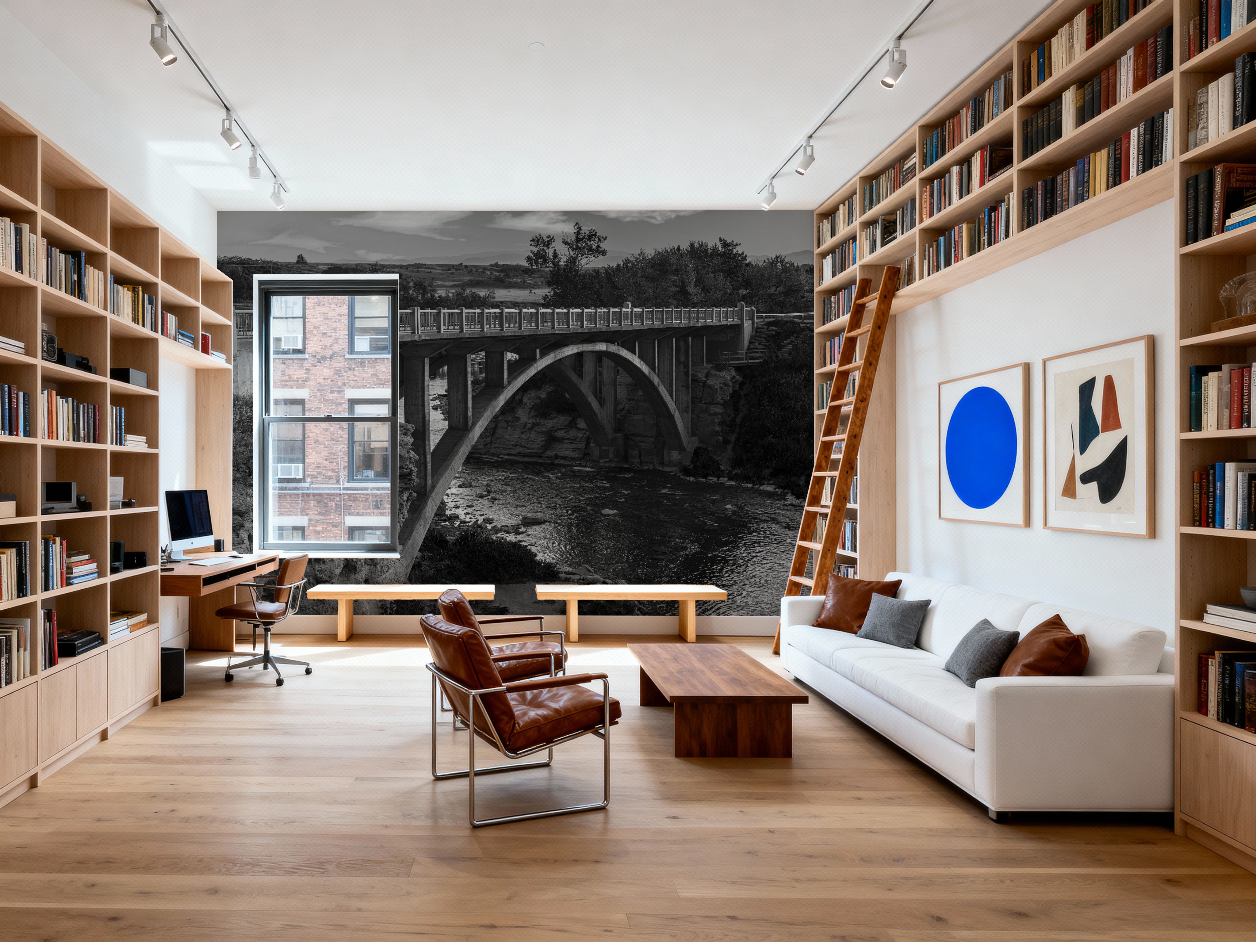 Lundbreck Falls Bridge BW