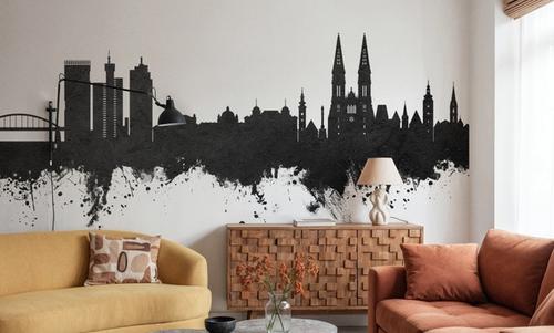 Zagreb Croatia Skyline Black & White