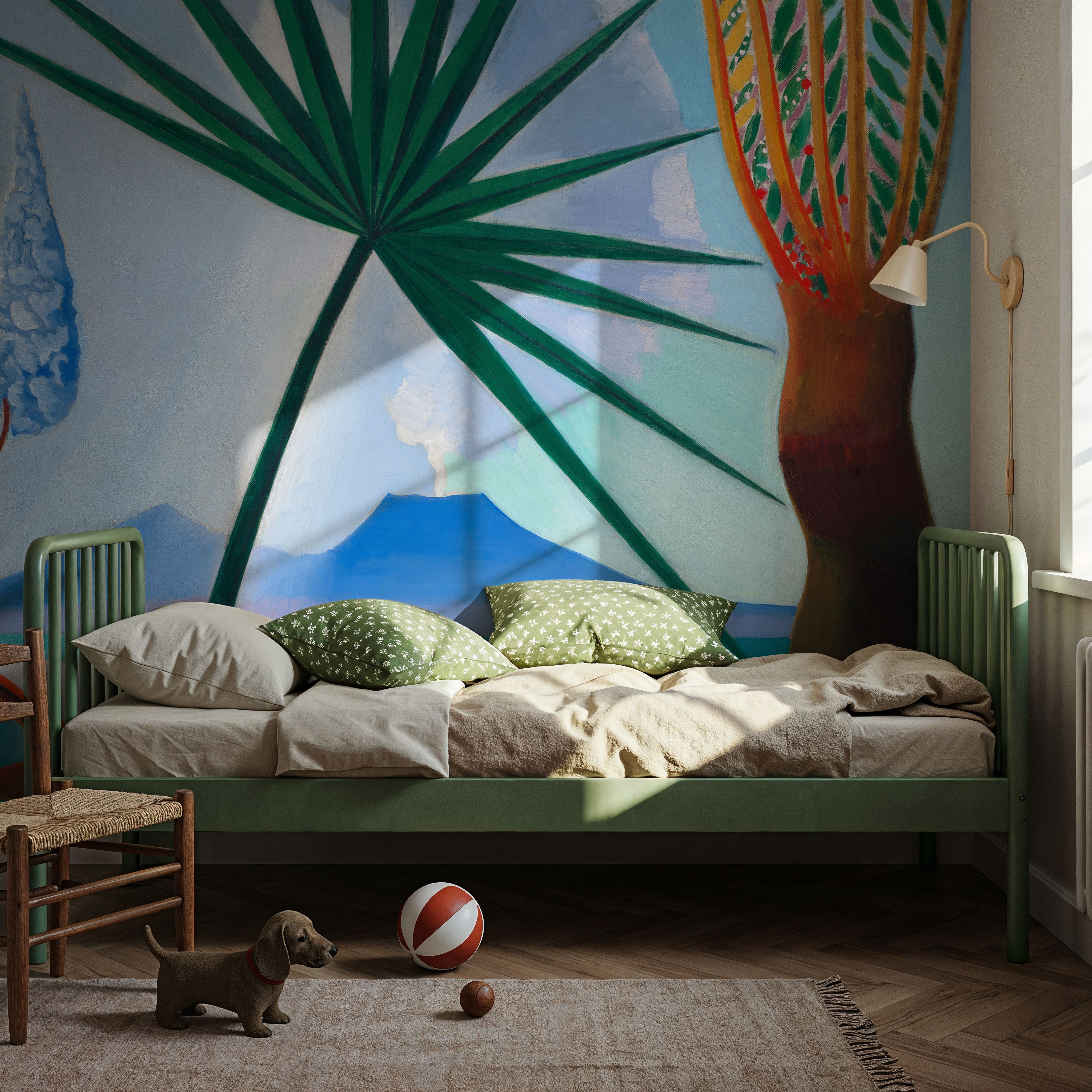 Wall Mural - Neapolitan Song - Birds Mountains mural wallpaper - Kids' Room - Wallism US - Premium, Textured or Peel & Stick