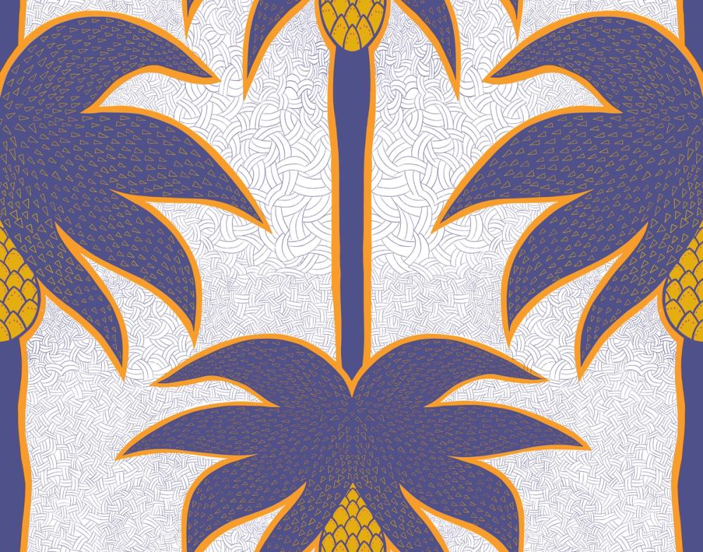 Graphic Palms, Violet