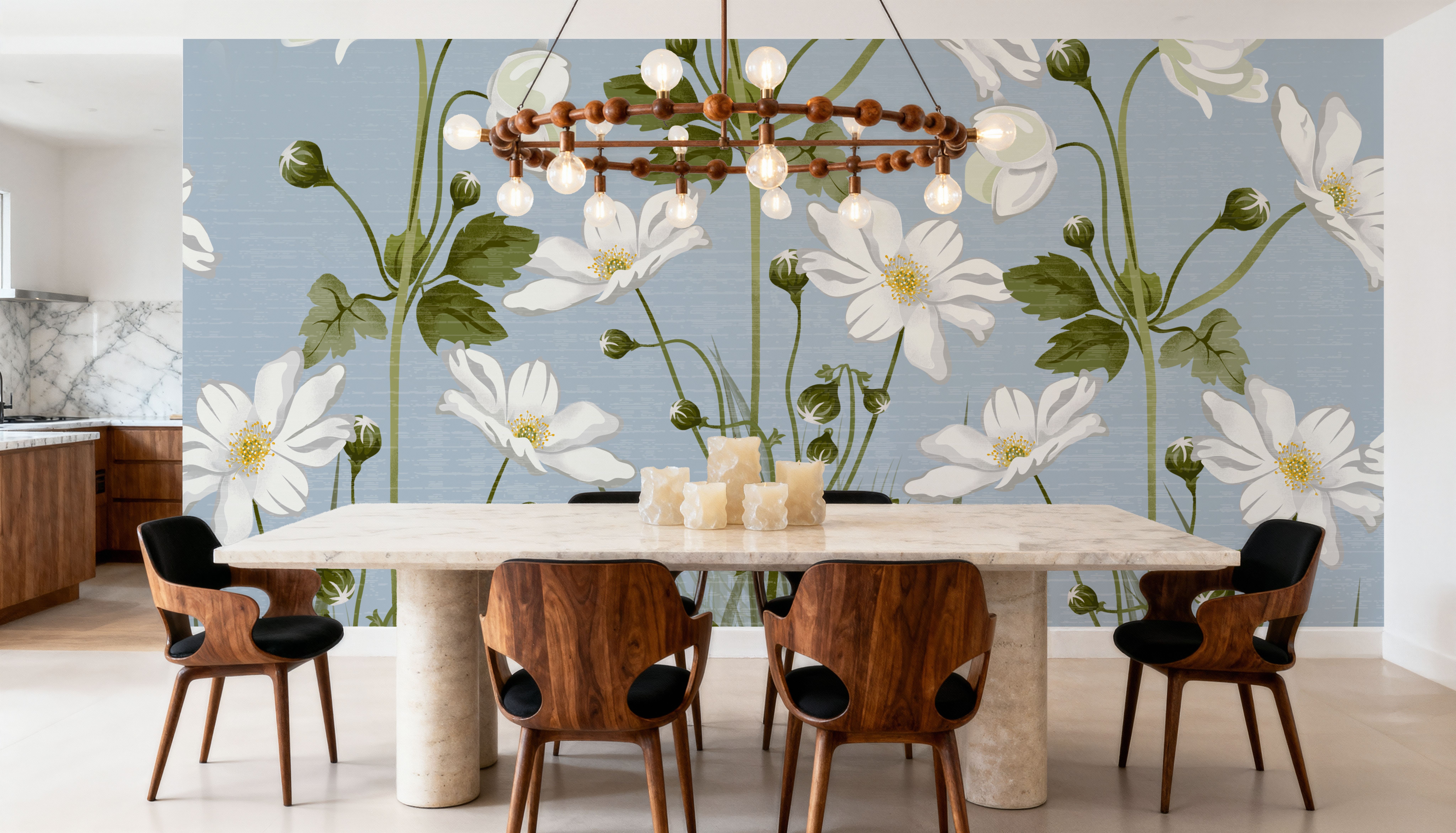 White Anemones, Sky Blue