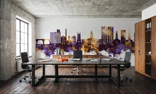 Stockport England Skyline Purple & Gold