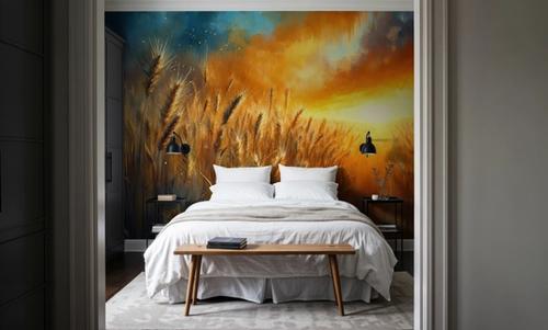 Wheat Field at a Radiant Sunset