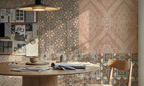 Venetian Patchwork I Orange Gray