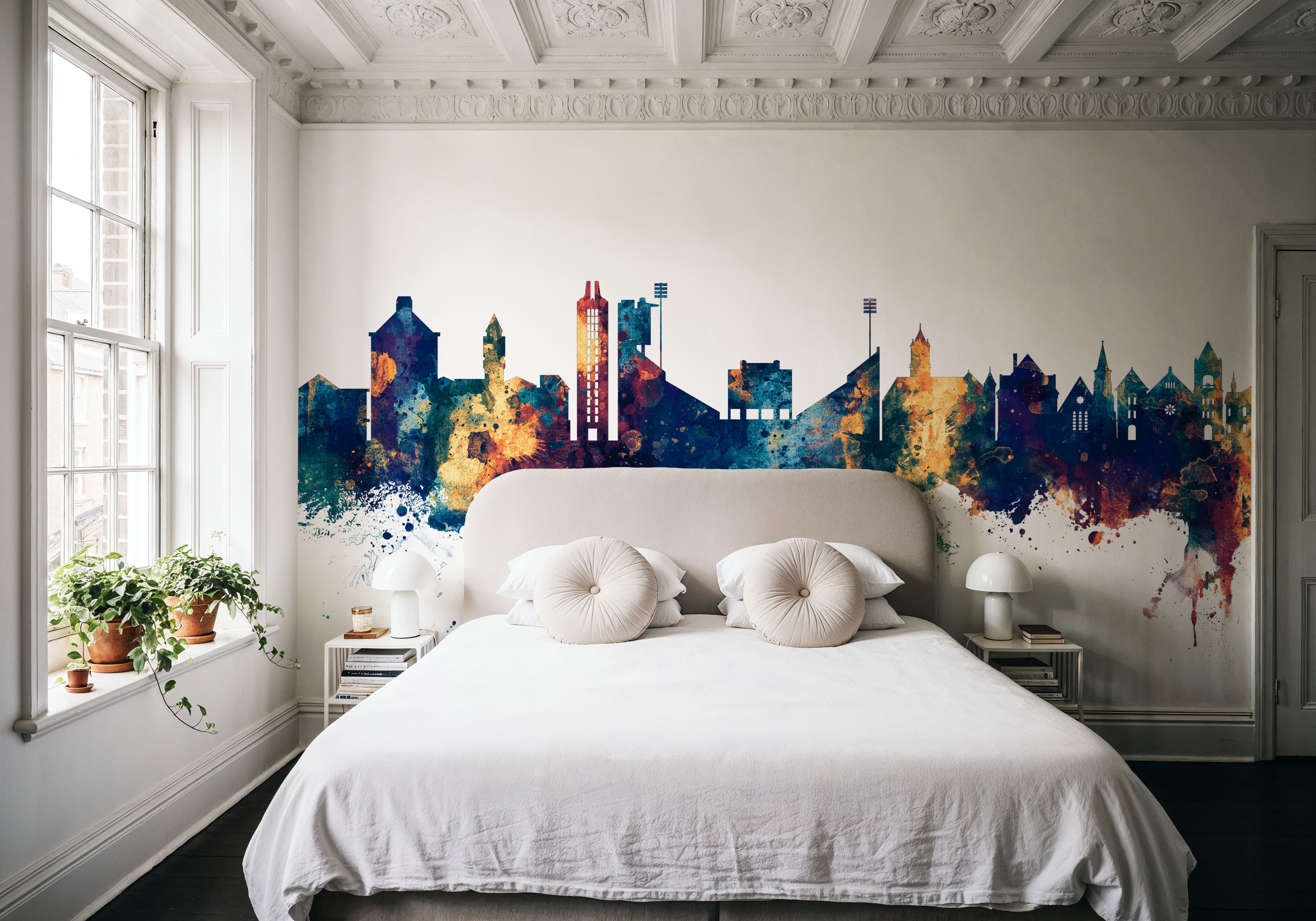 Lawrence Kansas Skyline Blue & Bronze