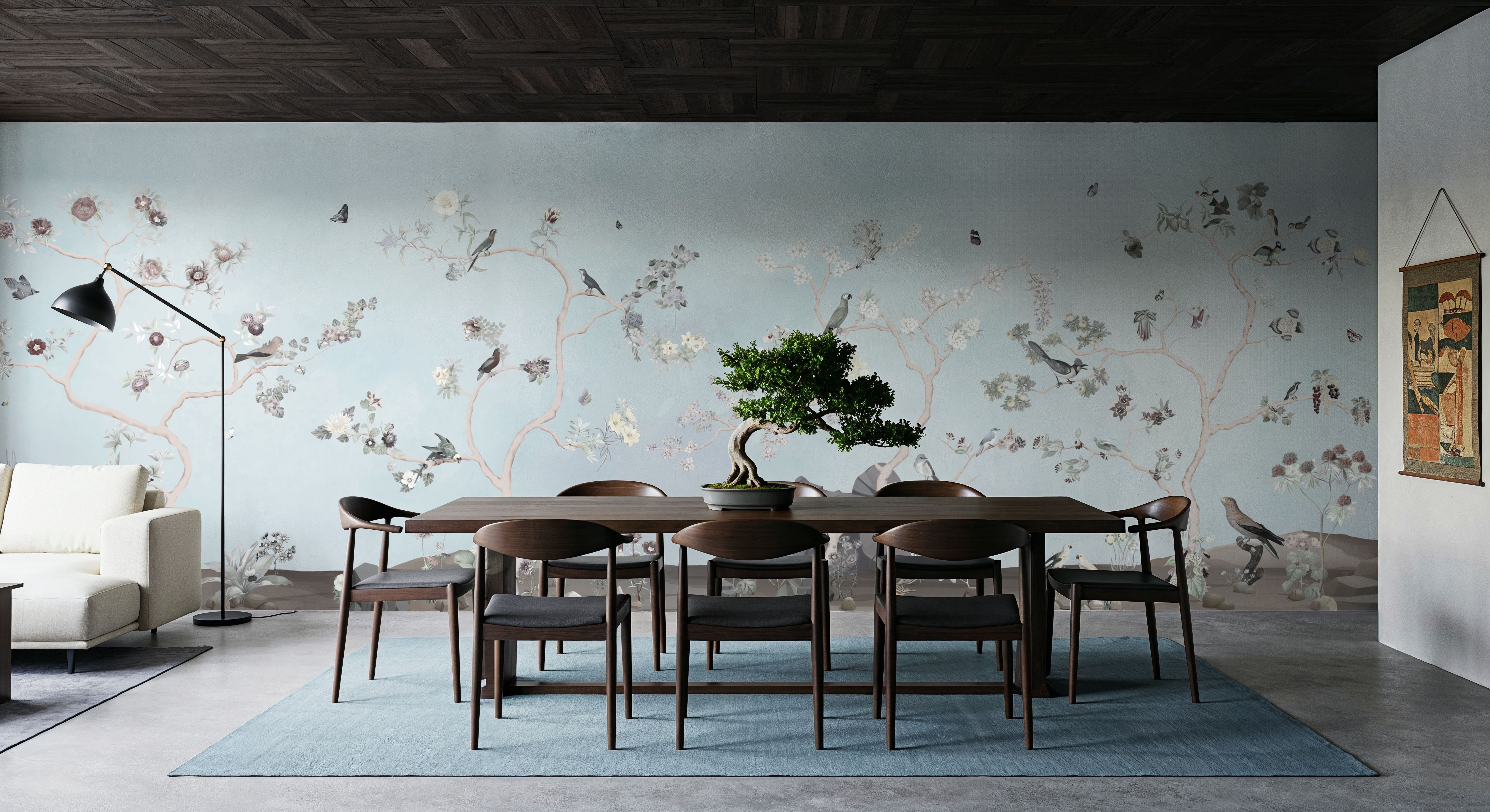 Birds in the Garden Light Blue