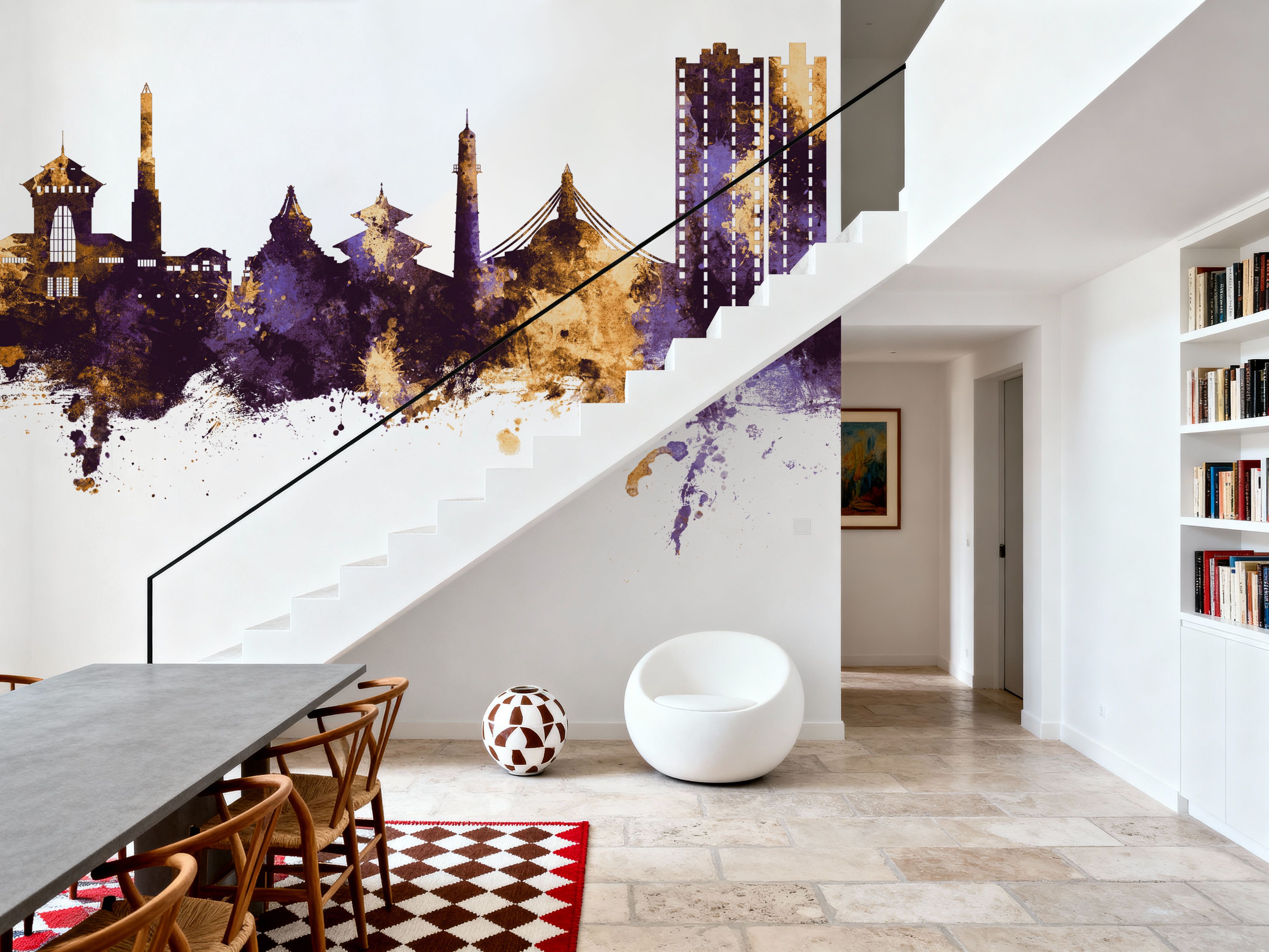 Kathmandu Nepal Skyline Purple & Gold