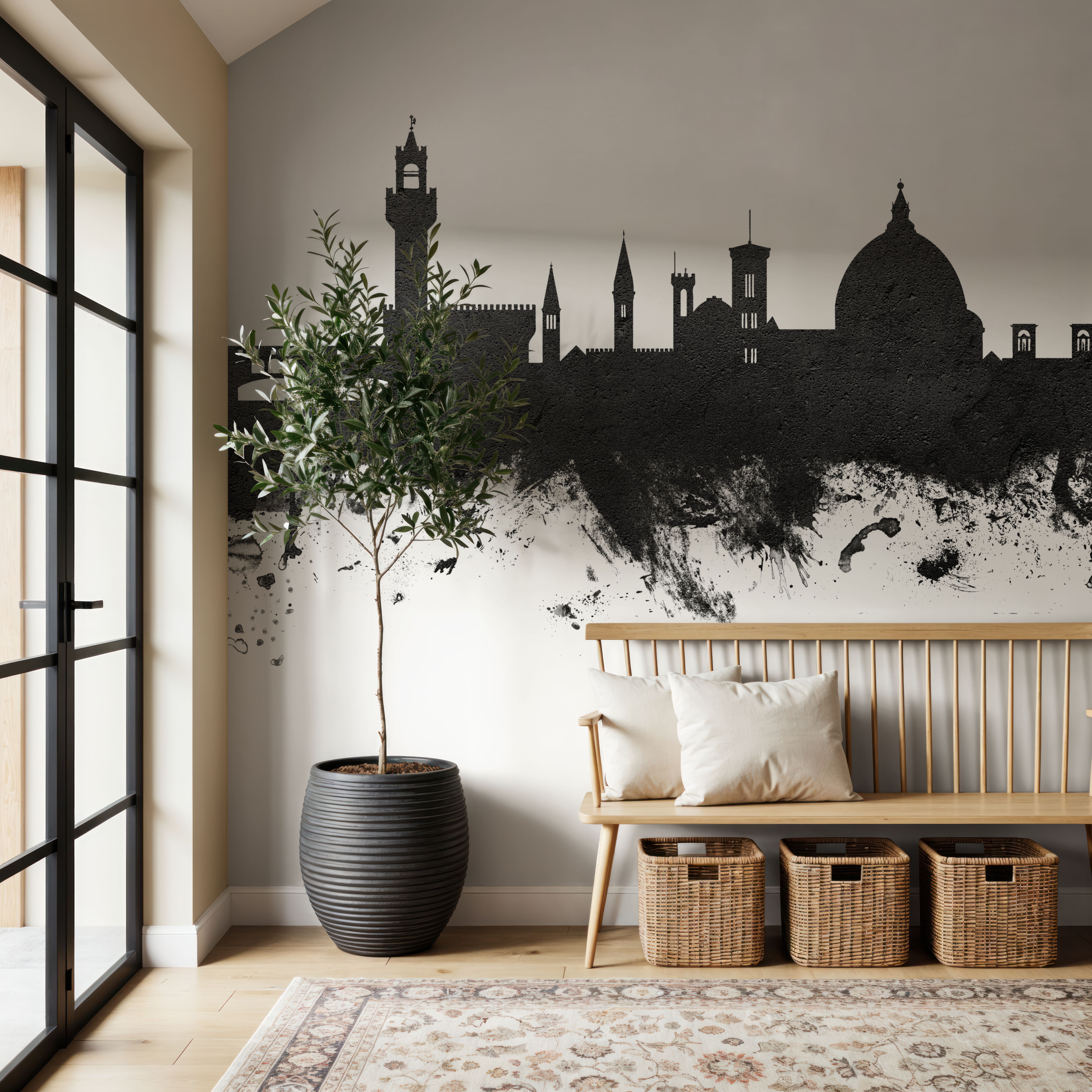 Florence Italy Skyline Black & White