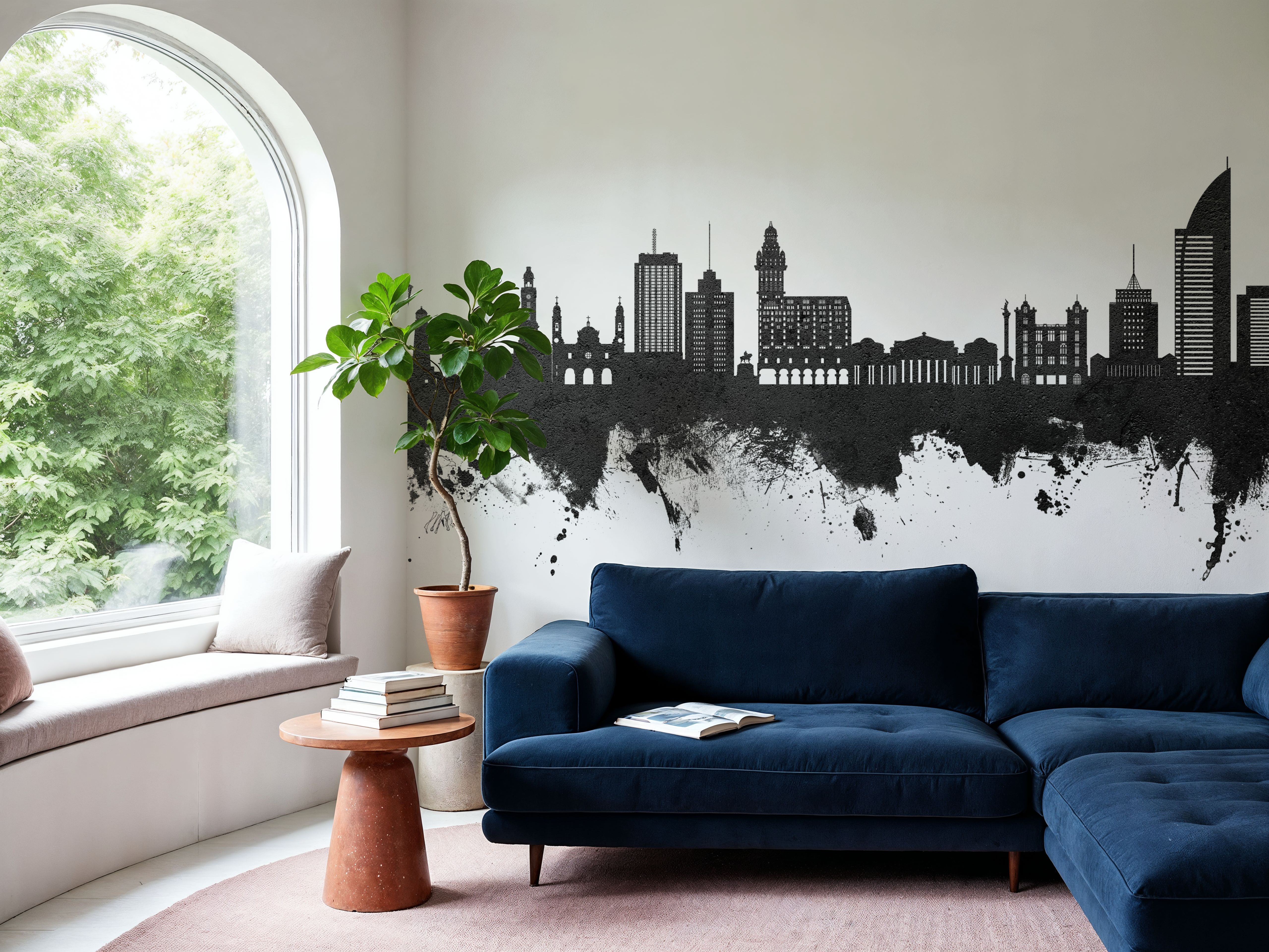 Montevideo Uruguay Skyline Black & White, Wallpaper