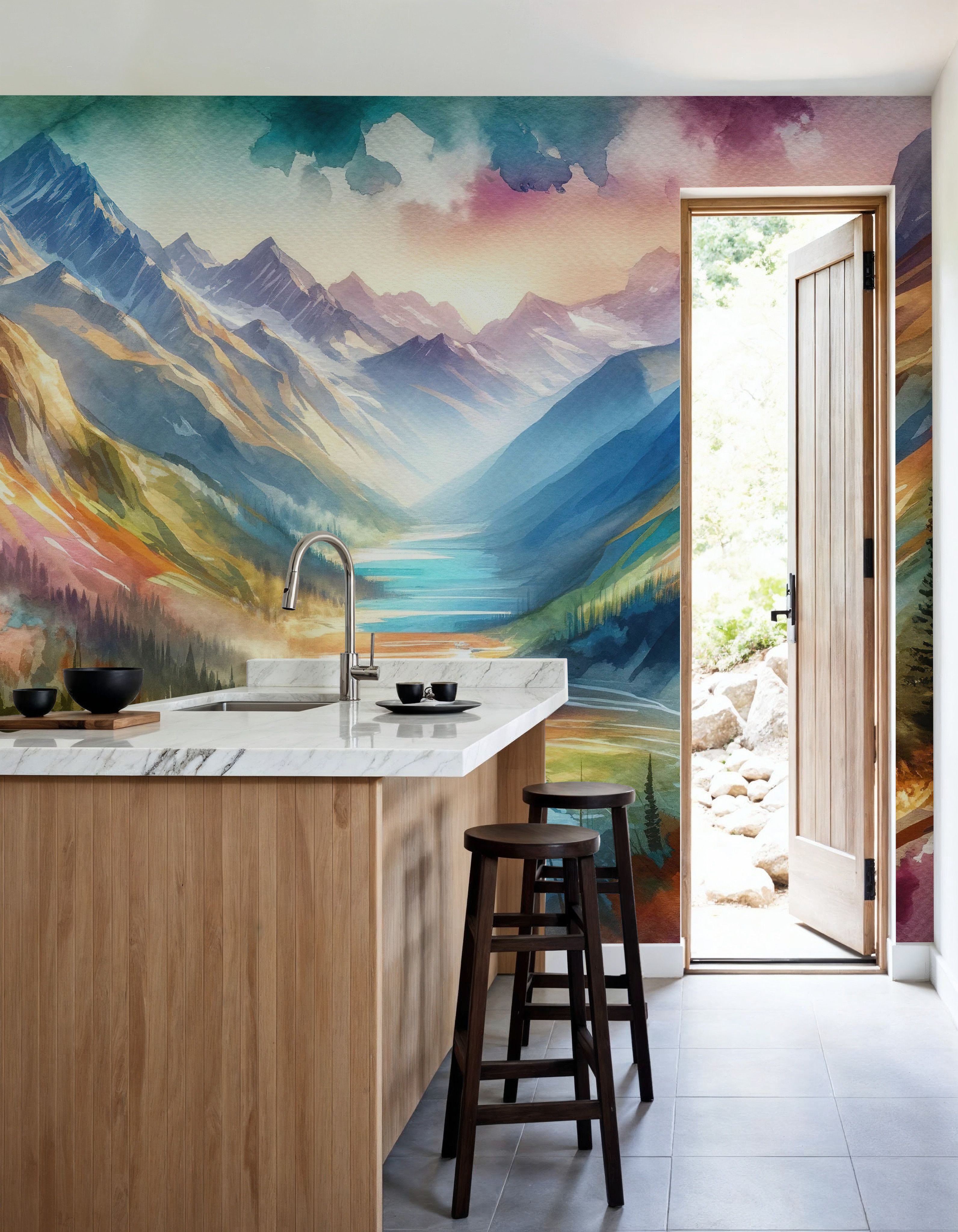 Colorful Mountain Valley Landscape