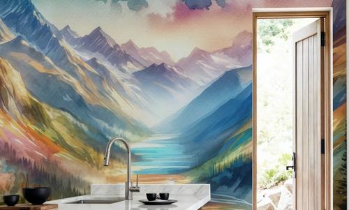 Colorful Mountain Valley Landscape