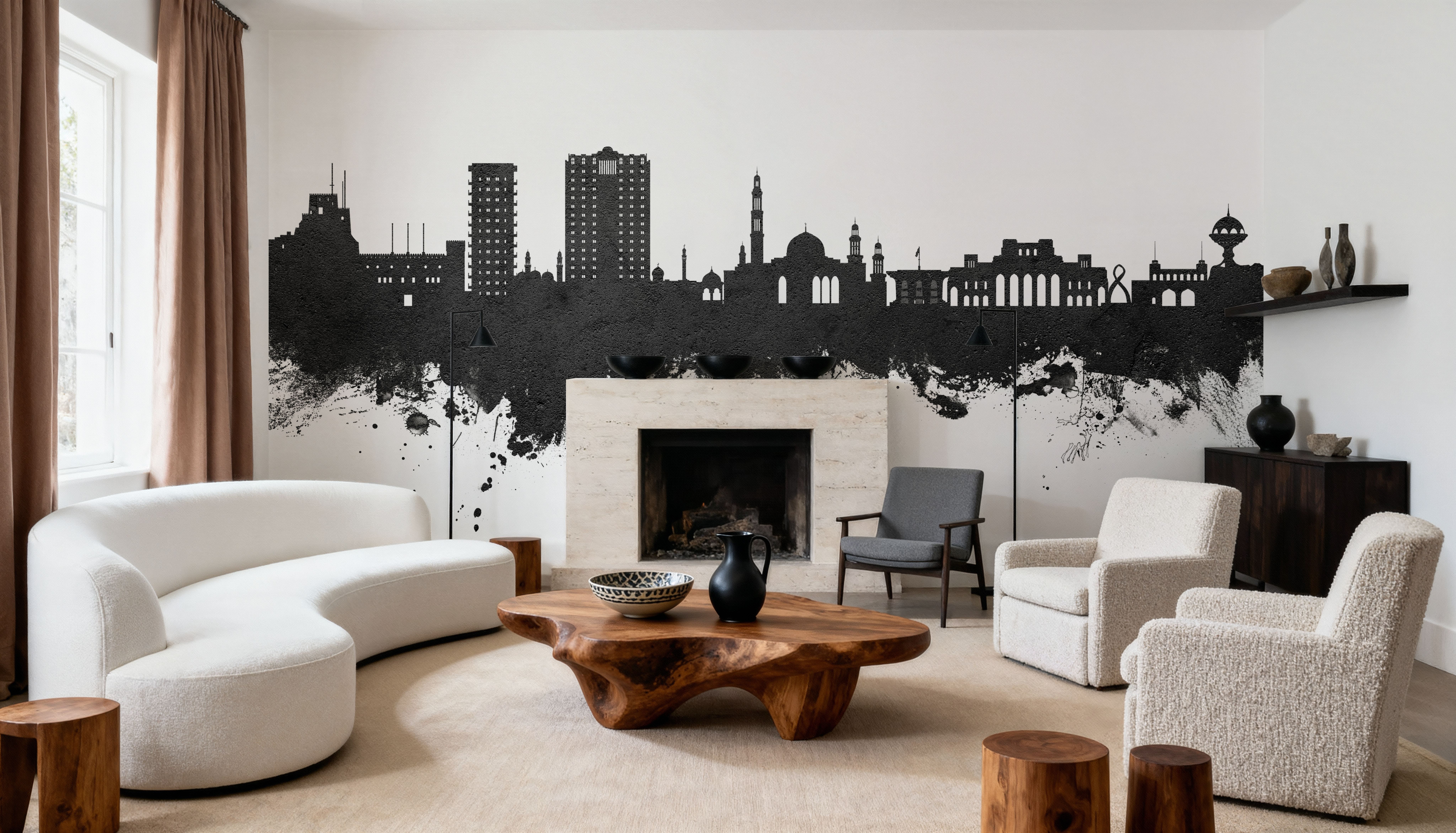 Muscat Oman Skyline Black & White