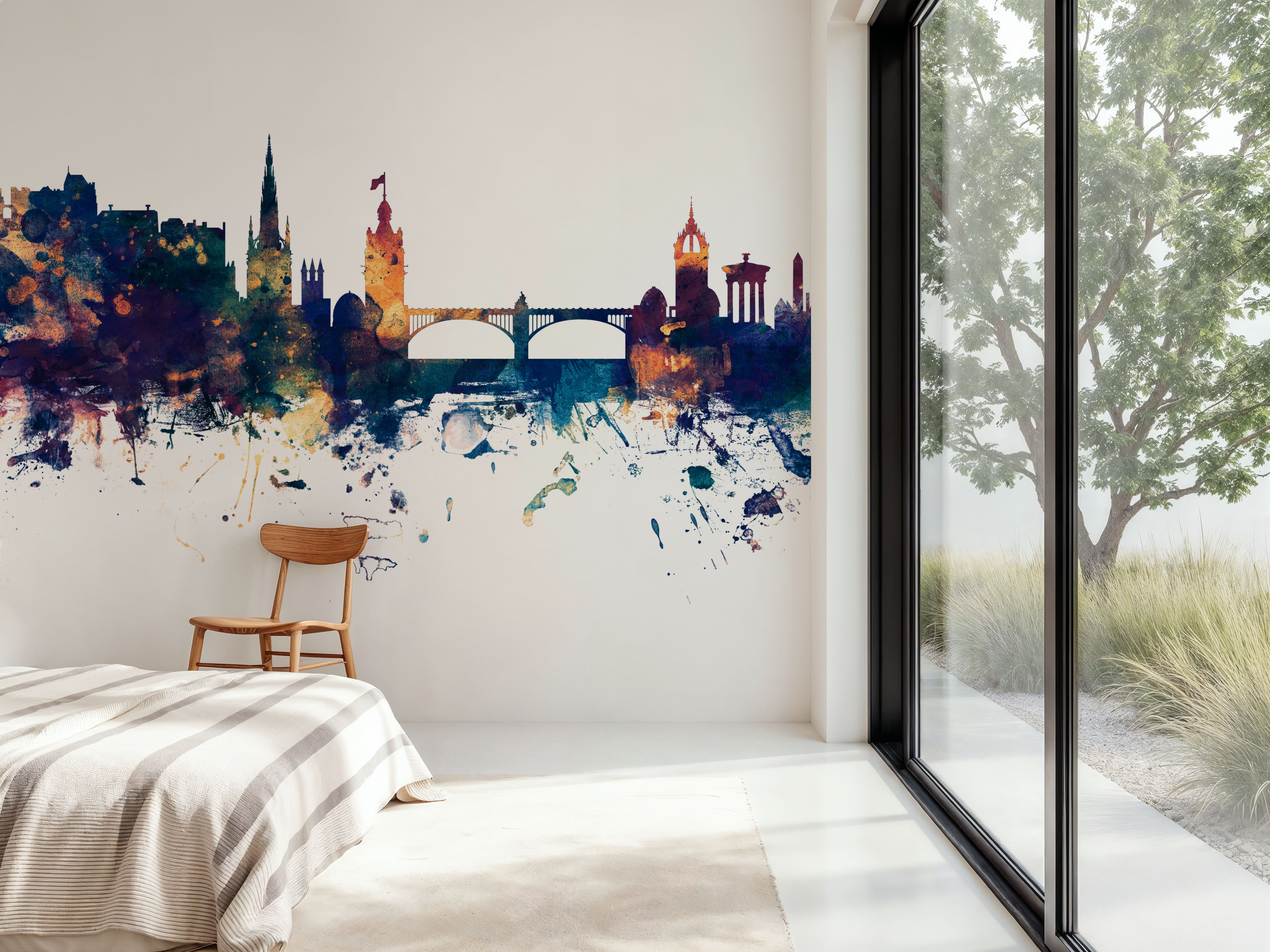 Edinburgh Scotland Skyline Blue & Bronze