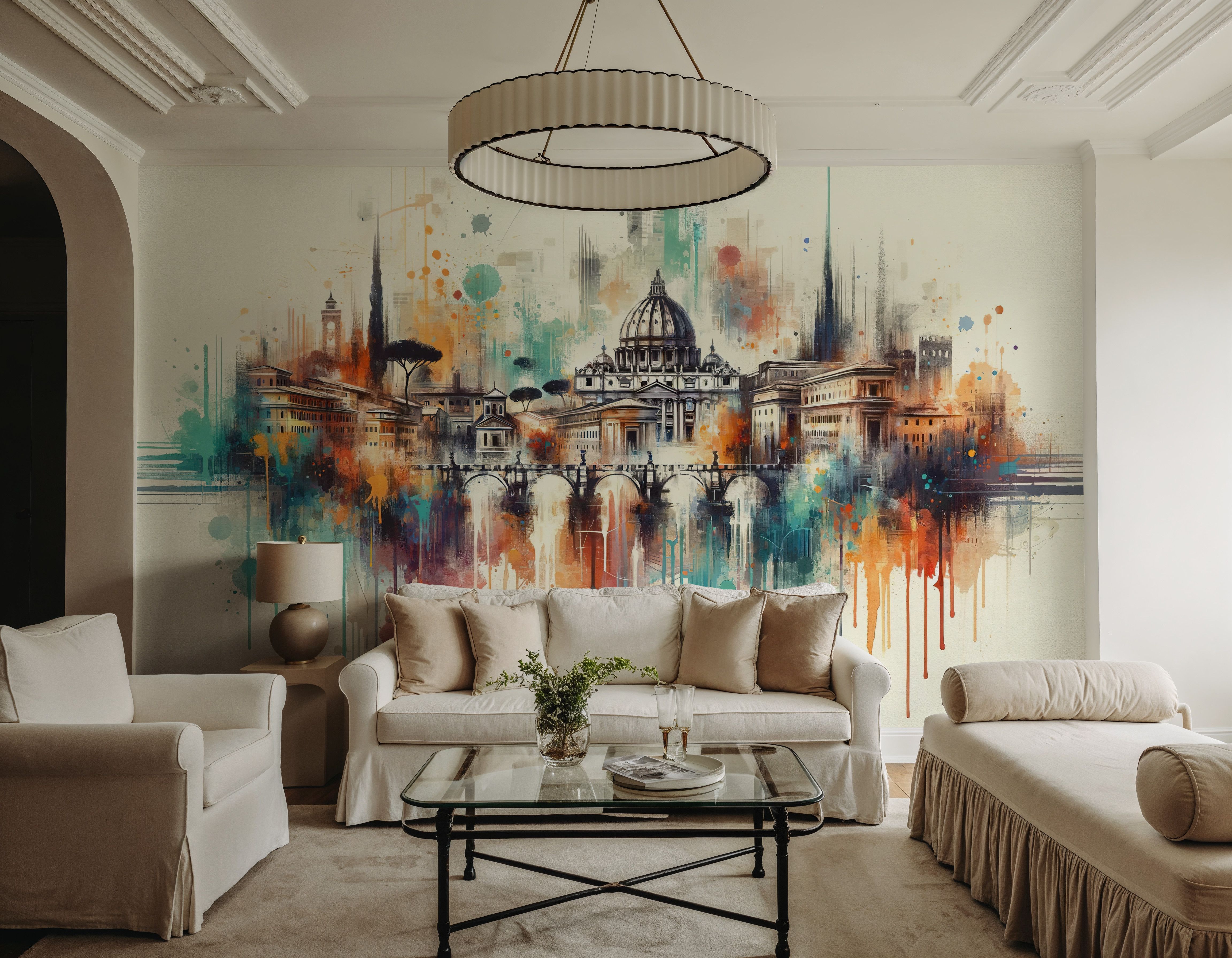 Watercolor Skyline Rome II