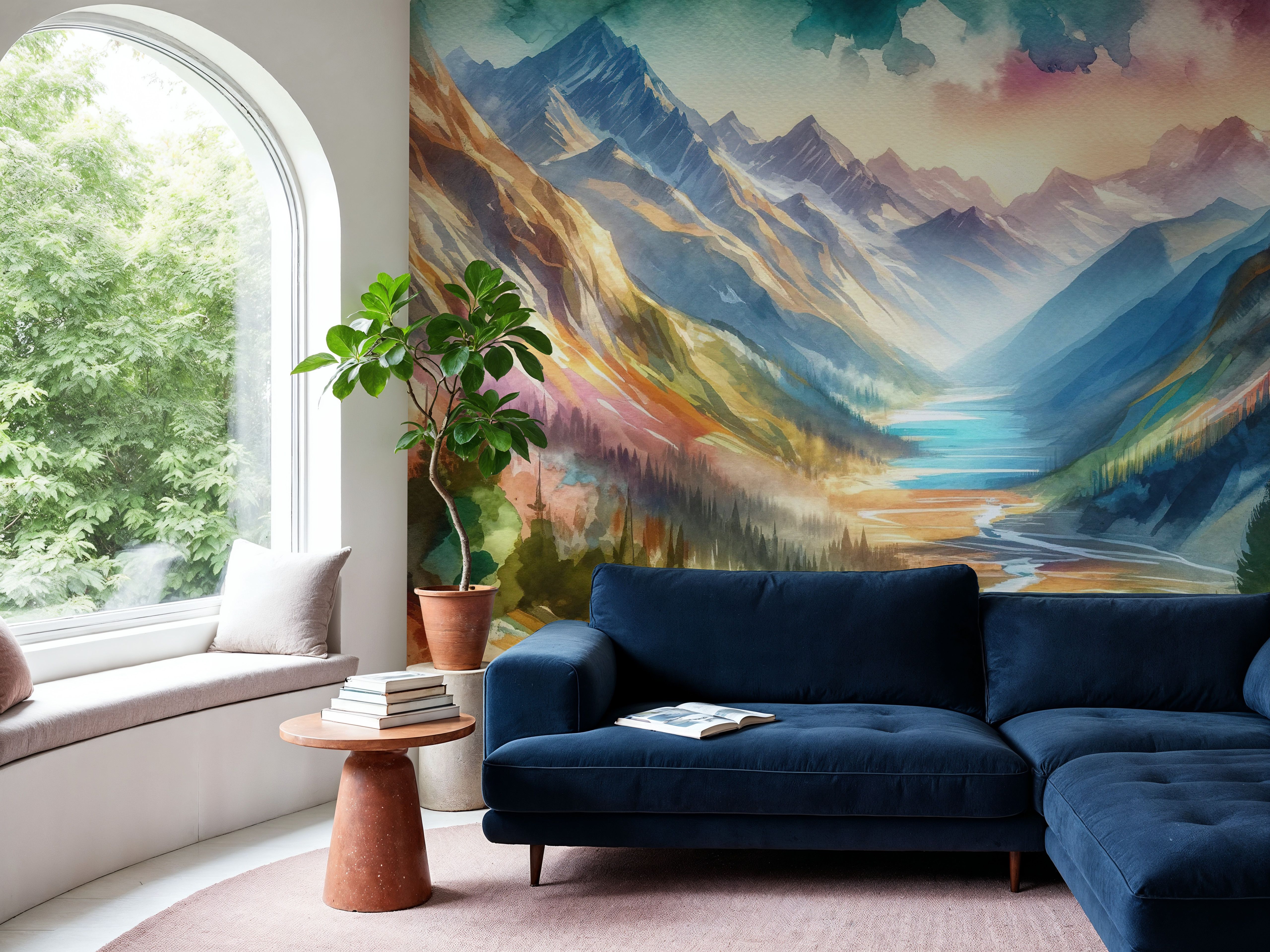 Colorful Mountain Valley Landscape