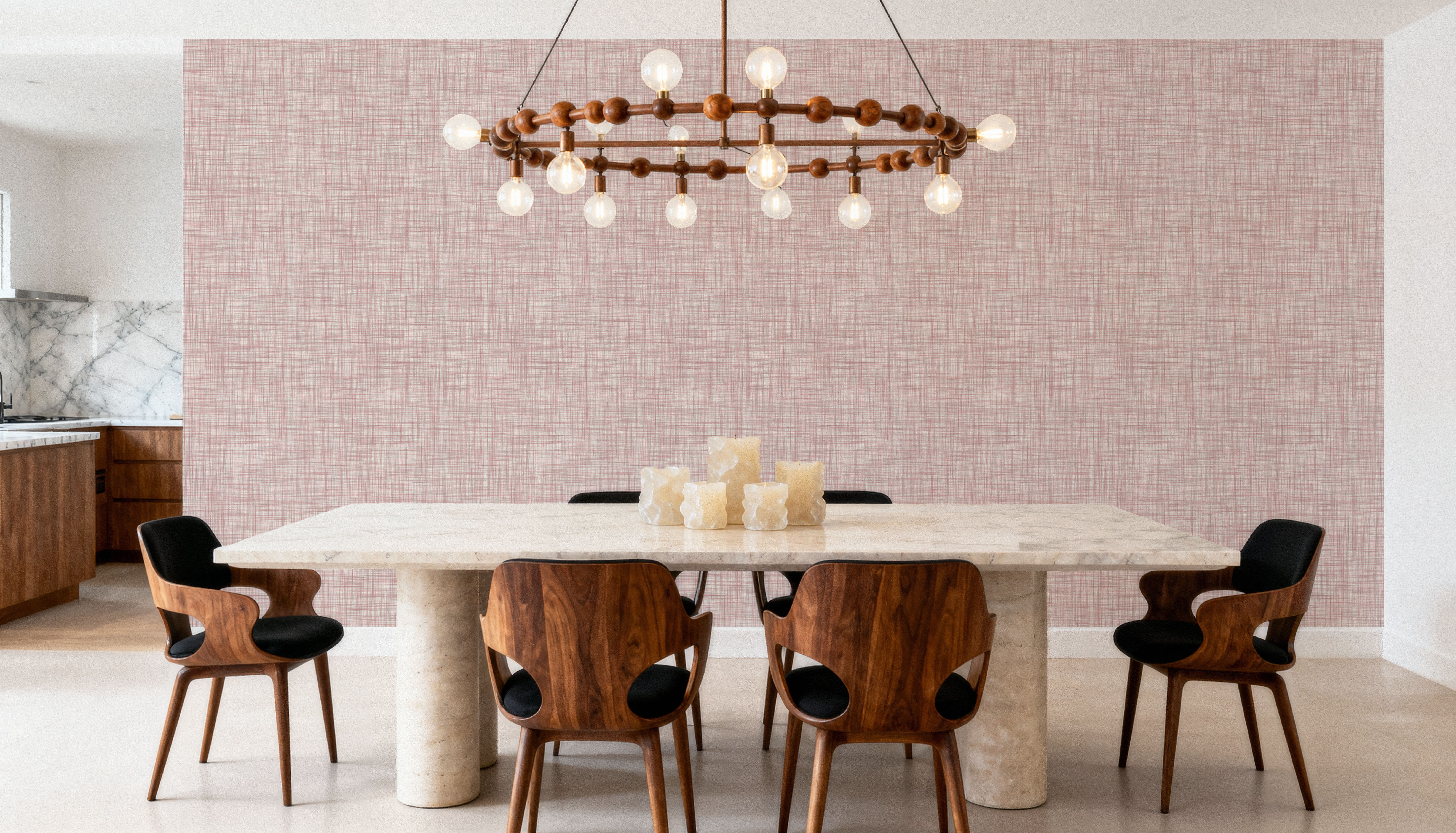 Mottled Linen Effect, Blush Pink