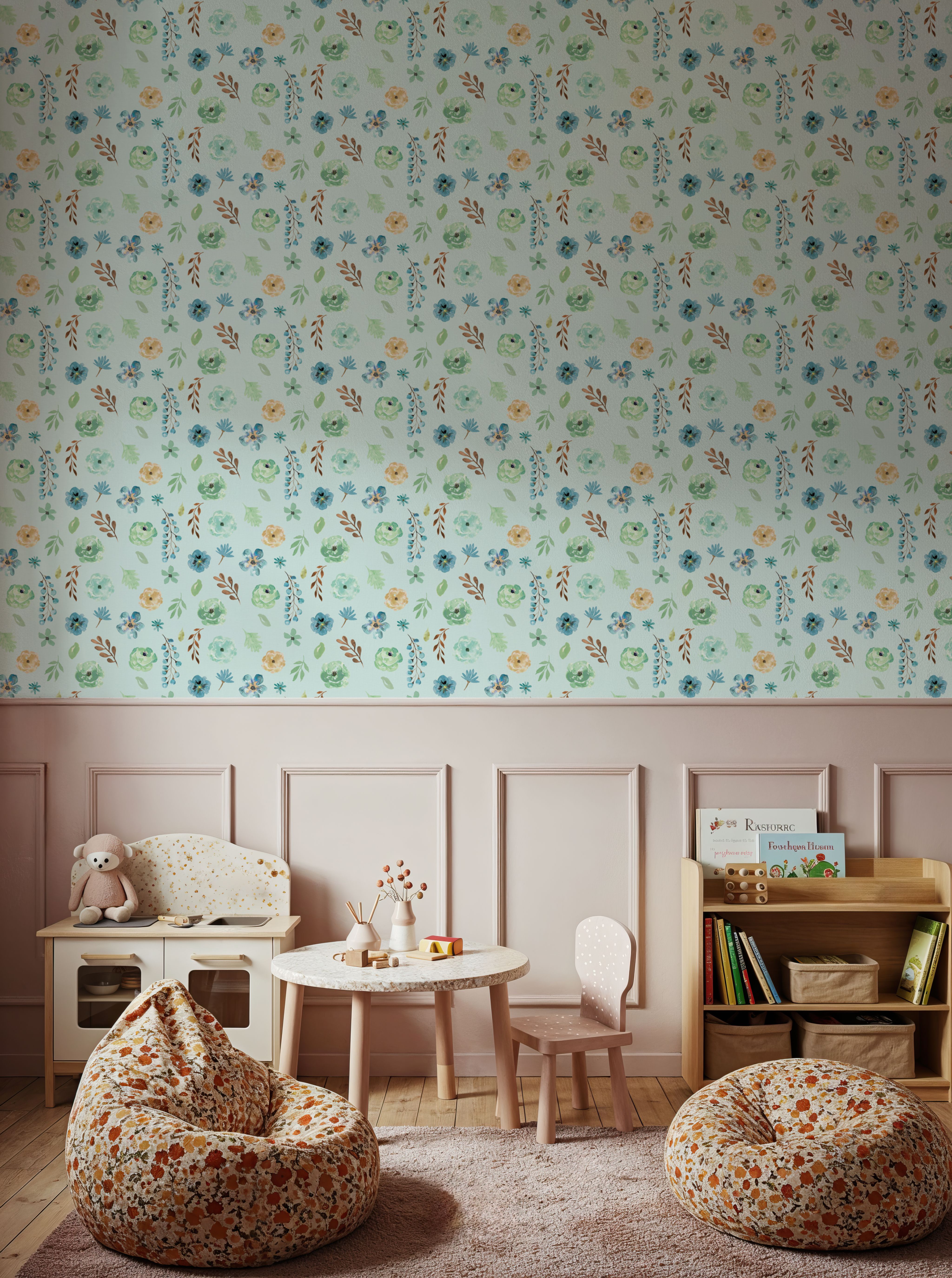 Flutterby Flowers Baby Blue