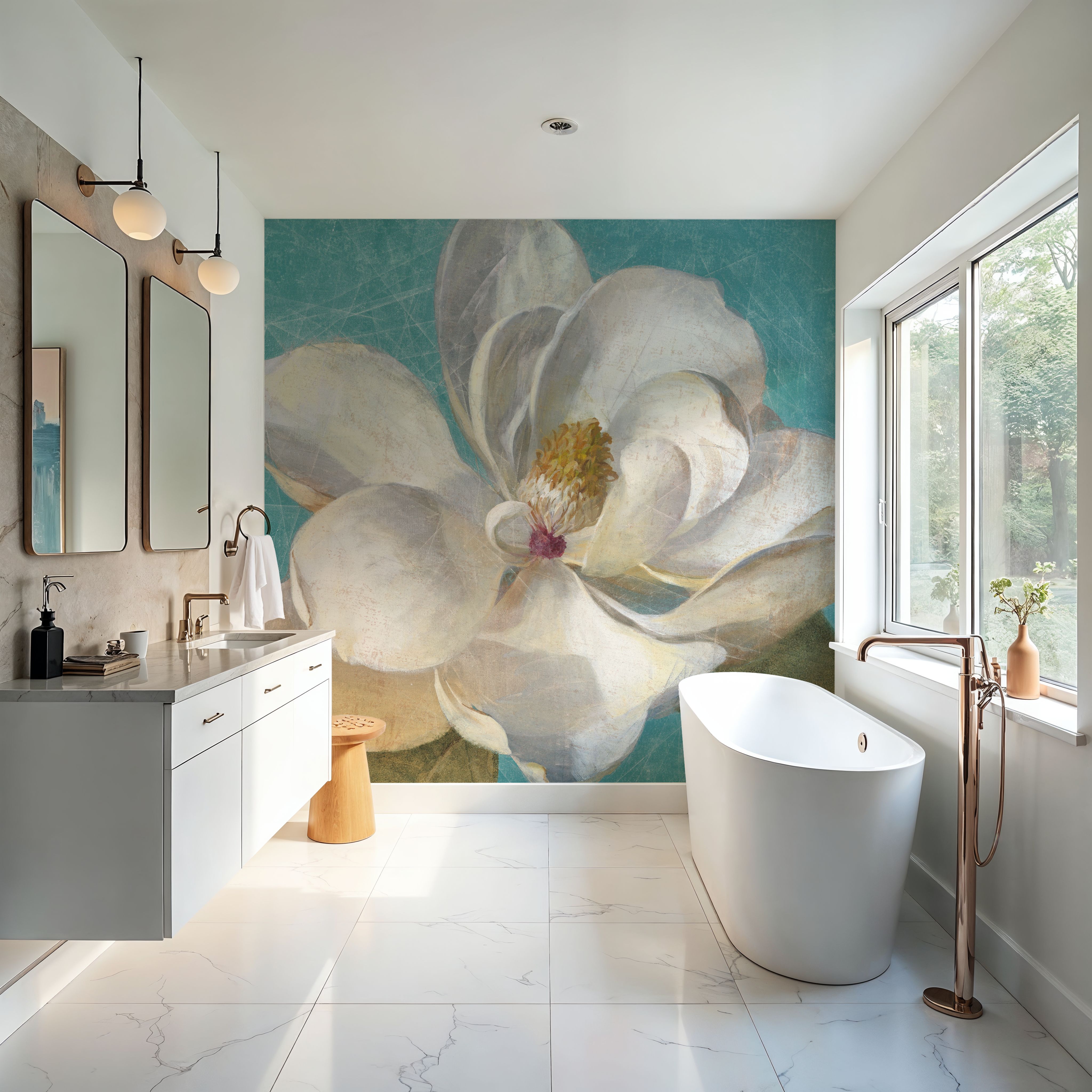 Turquoise Bloom I
