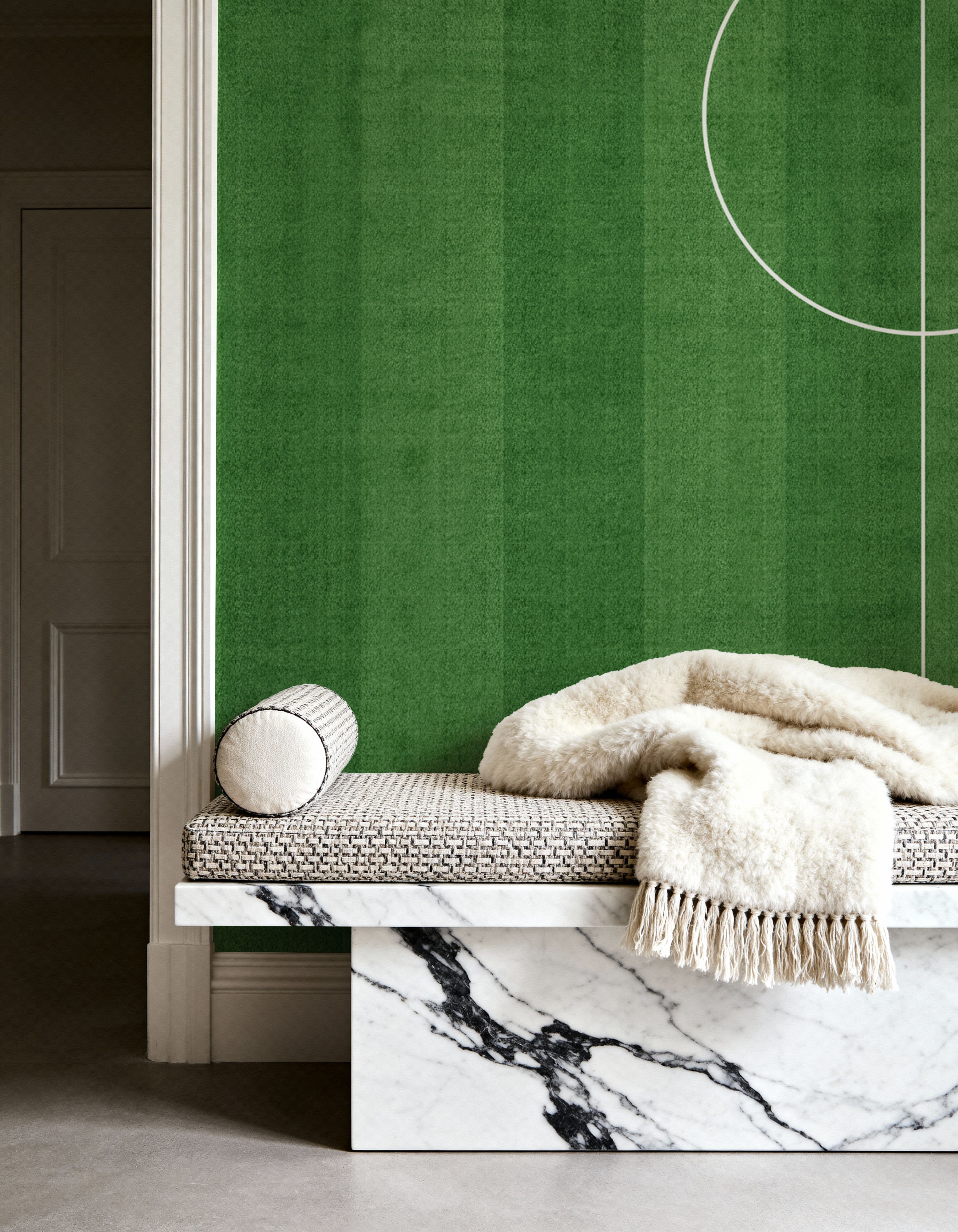 Wall Mural - Stripe Pitch - Sports mural wallpaper - Green - Bedroom - Wallism US - Premium, Textured or Peel & Stick